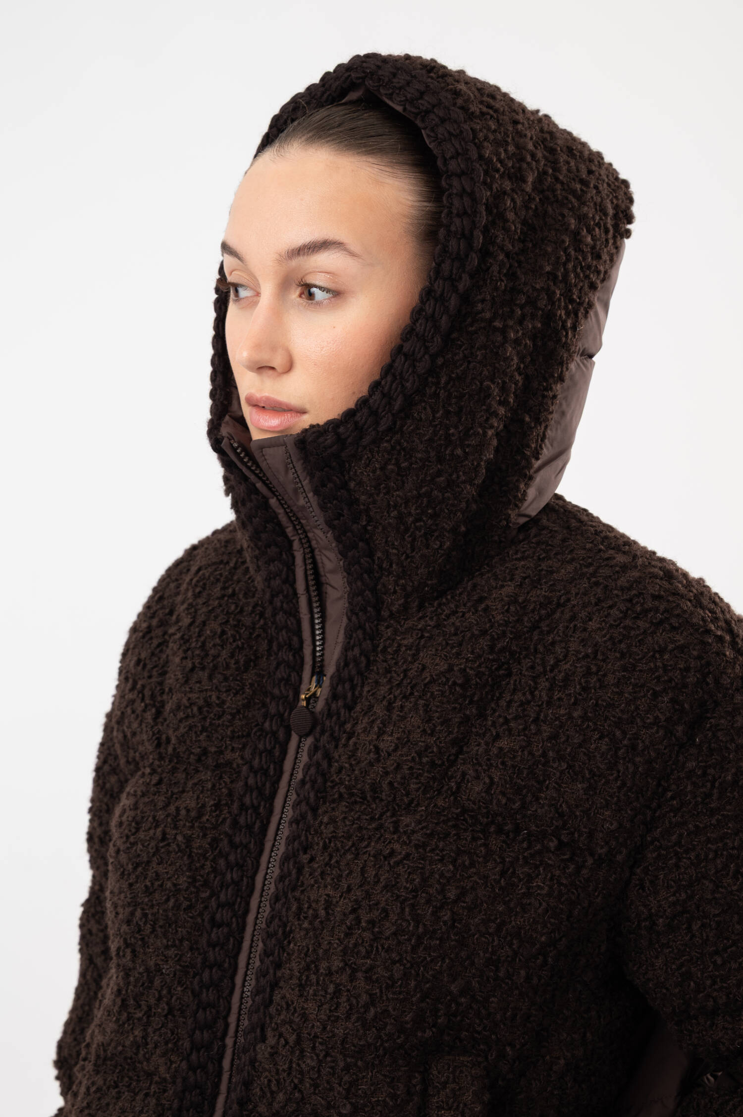 Bouclé-Daunensteppjacke CRISTALLIN in Braun Bouclé-Daunensteppjacke CRISTALLIN in Braun