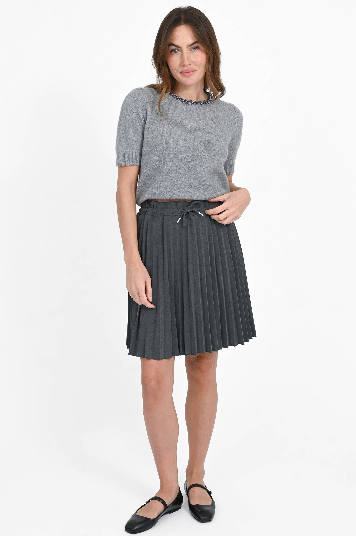 Mini-Rock mit Plissee-Optik in Dunkelgrau Mini-Rock mit Plissee-Optik in Dunkelgrau