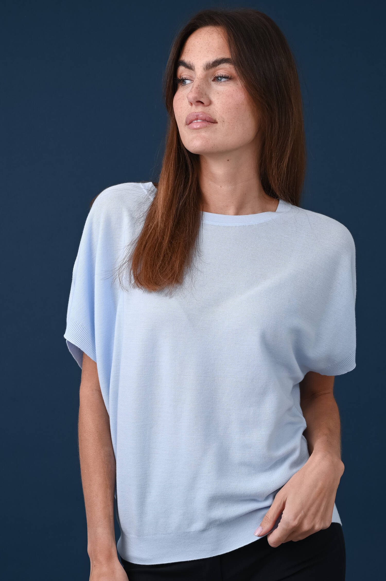 Poncho Pullover in Oceanblue