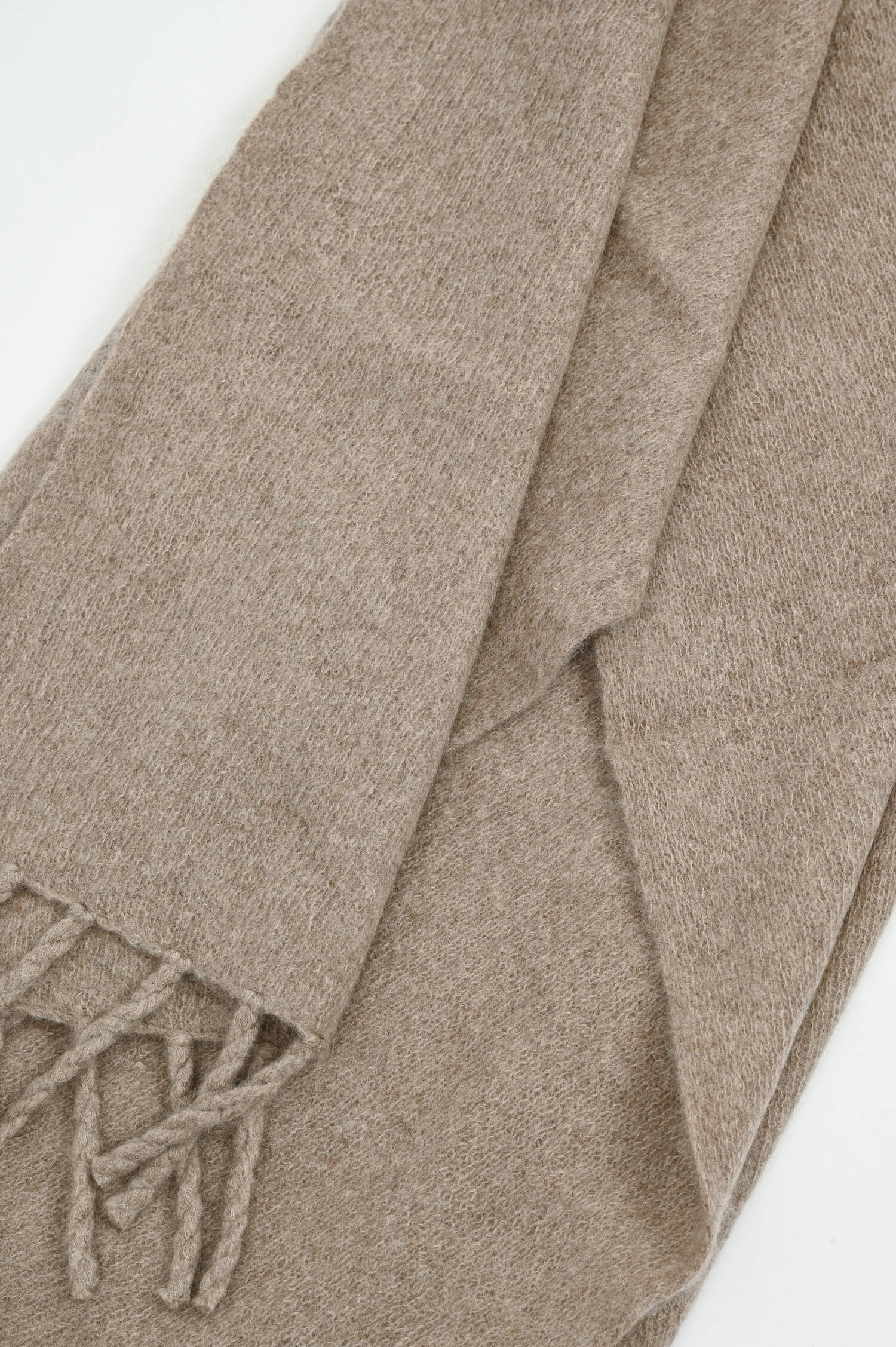 Cashmere-Schal mit breiten Fransen in Beige Cashmere-Schal mit breiten Fransen in Beige