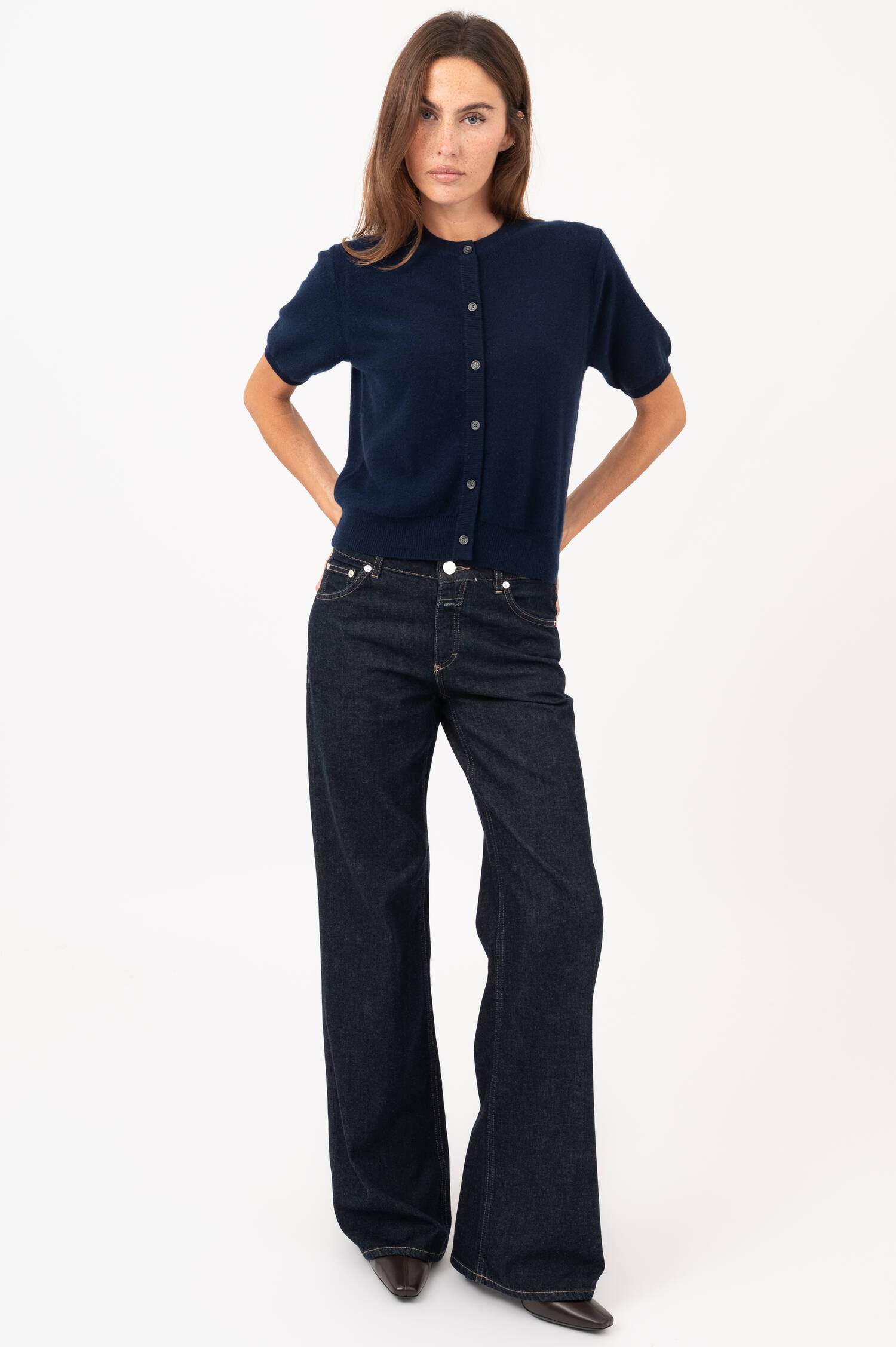 Cashmere-Cardigan in Navy