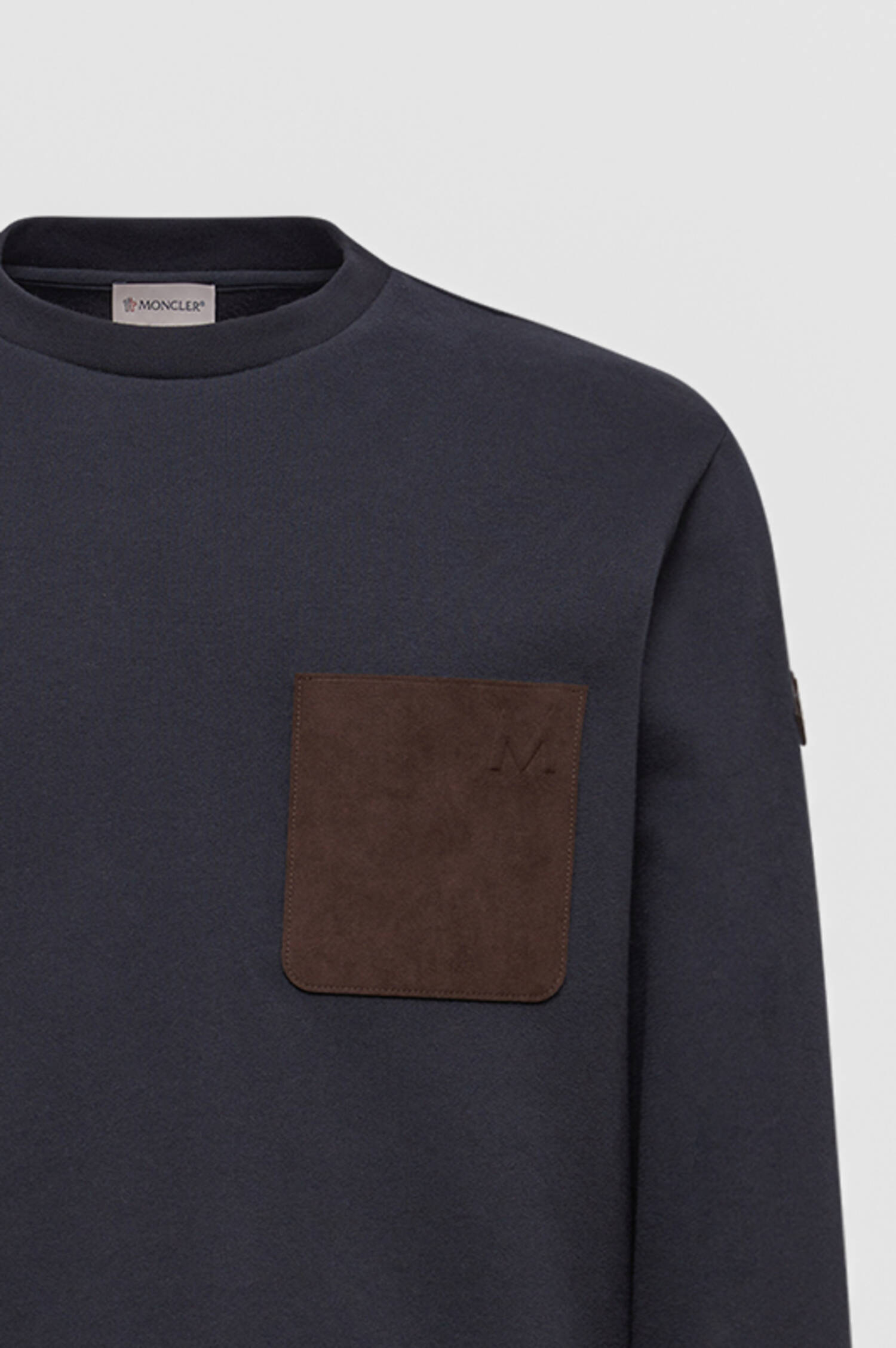 Sweatshirt mit Leder-Detail in Marine Sweatshirt mit Leder-Detail in Marine