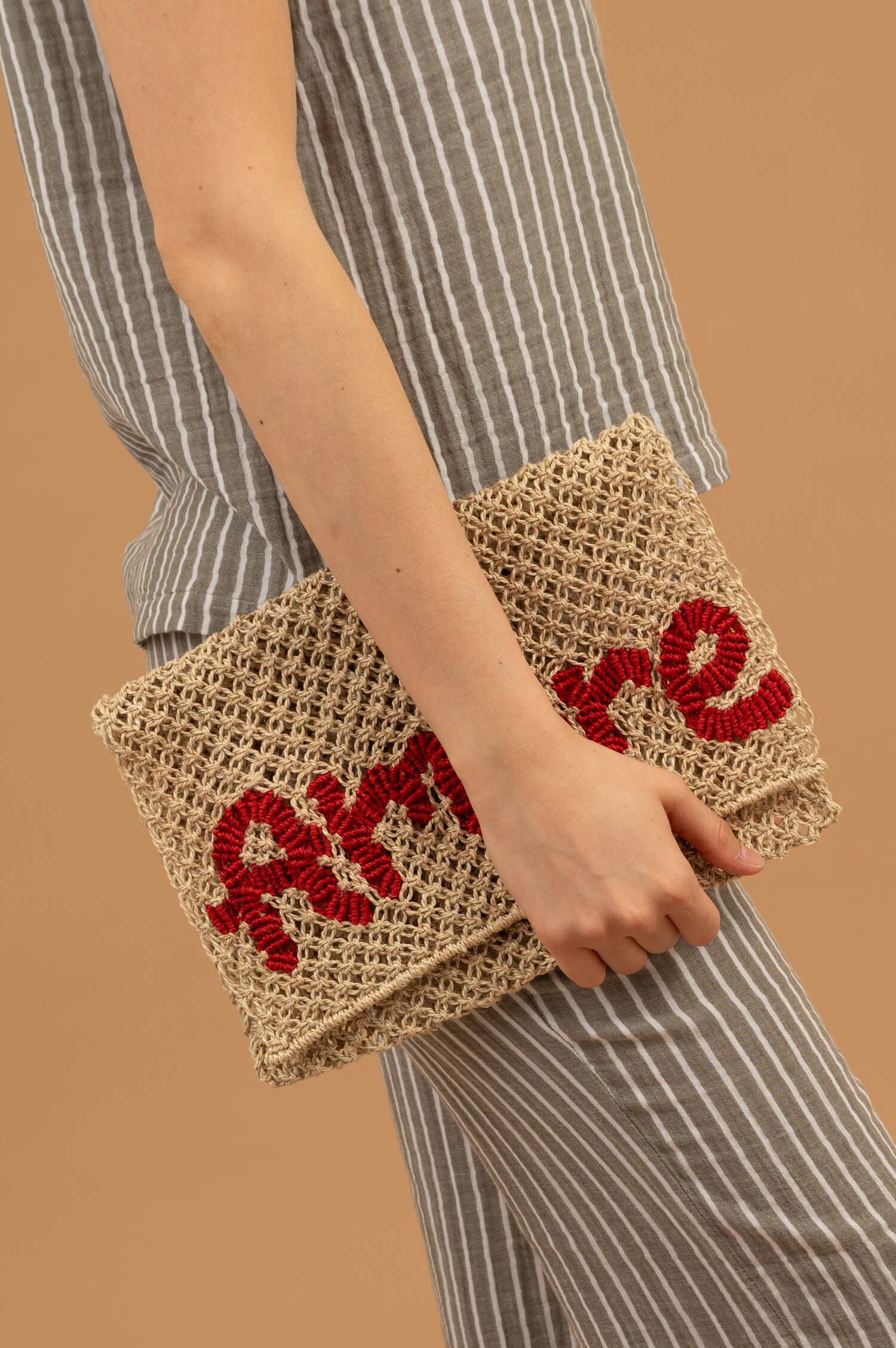 Clutch MILLY AMORE in Natur/Rot Clutch MILLY AMORE in Natur/Rot