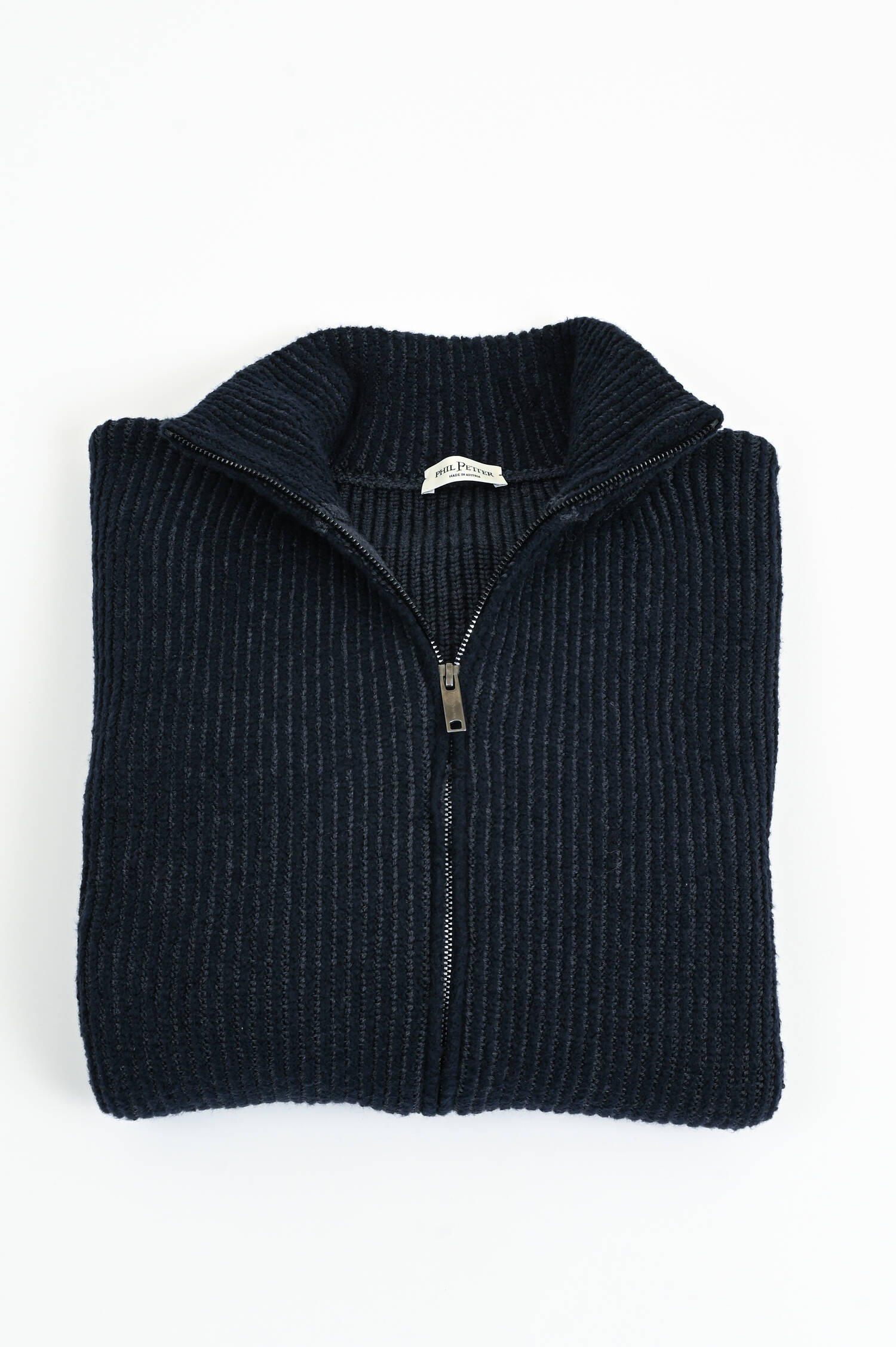 Strickjacke aus Woll-Mix in Navy