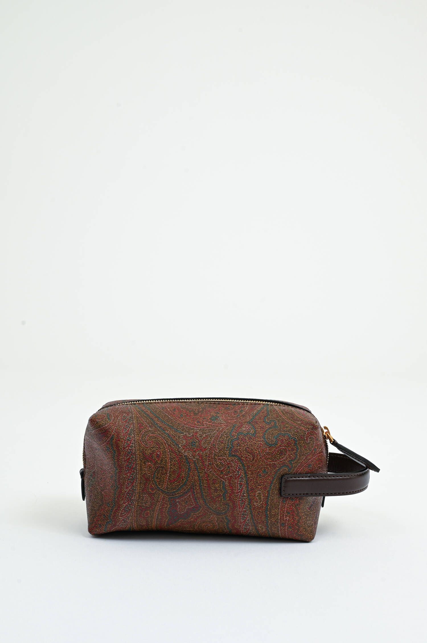 Kosmetiktasche mit Paisley-Print in Braun