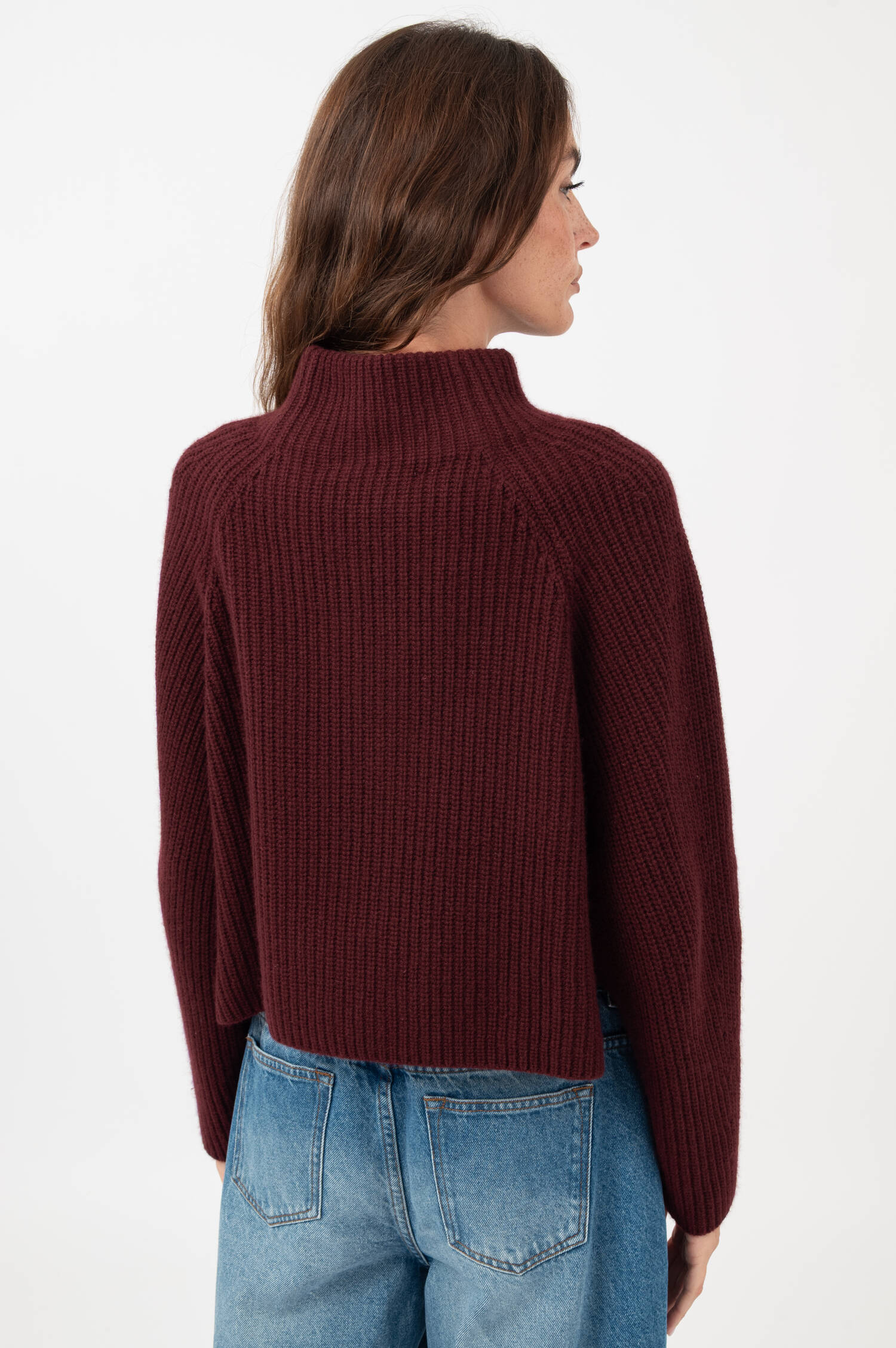 Strick Woll-Cardigan in Burgundy