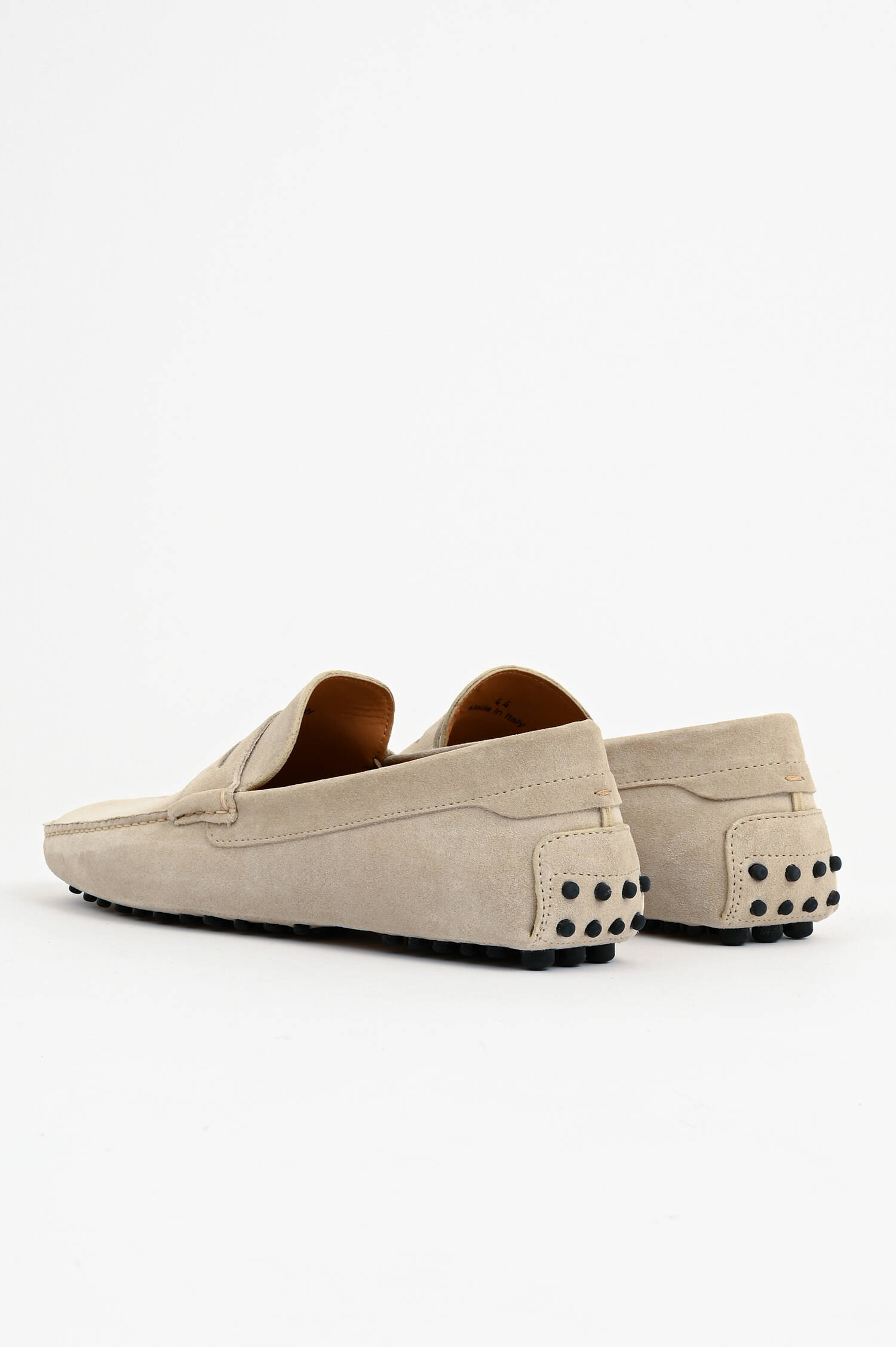 Mokassins aus Veloursleder in Sand