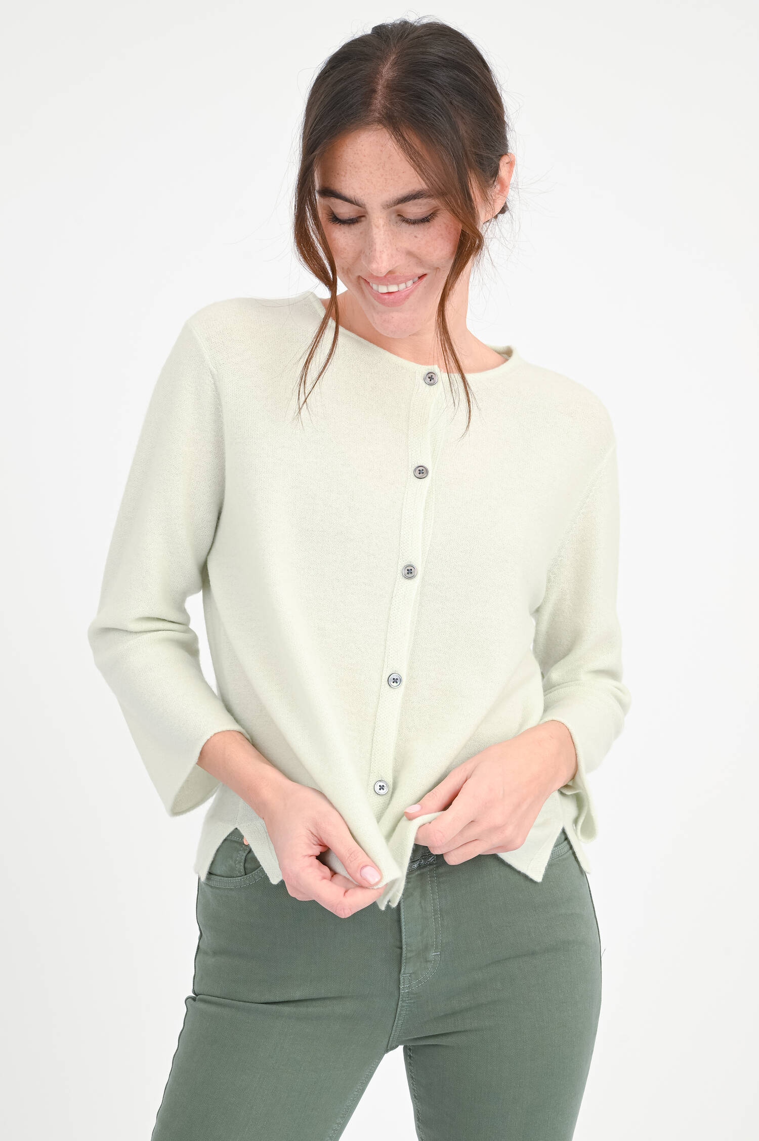 Cardigan aus Cashmere in hellem Mint