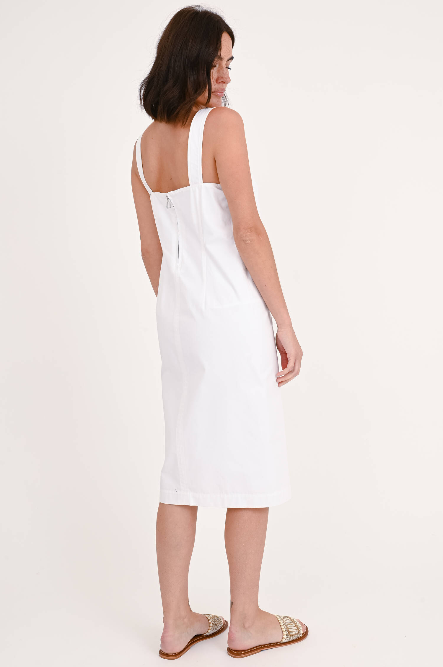 Midi-Kleid SESIA mit Zitronen-Print in Weiß/Gelb