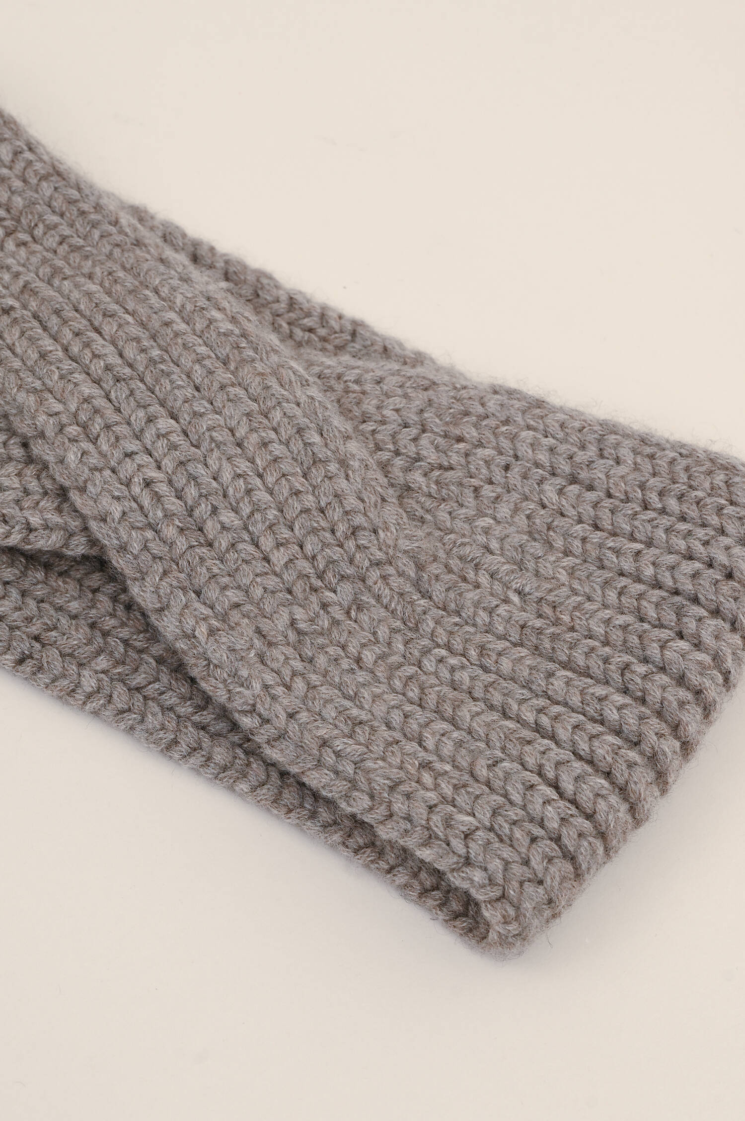 Cashmere Stirnband mit Twist in Taupe