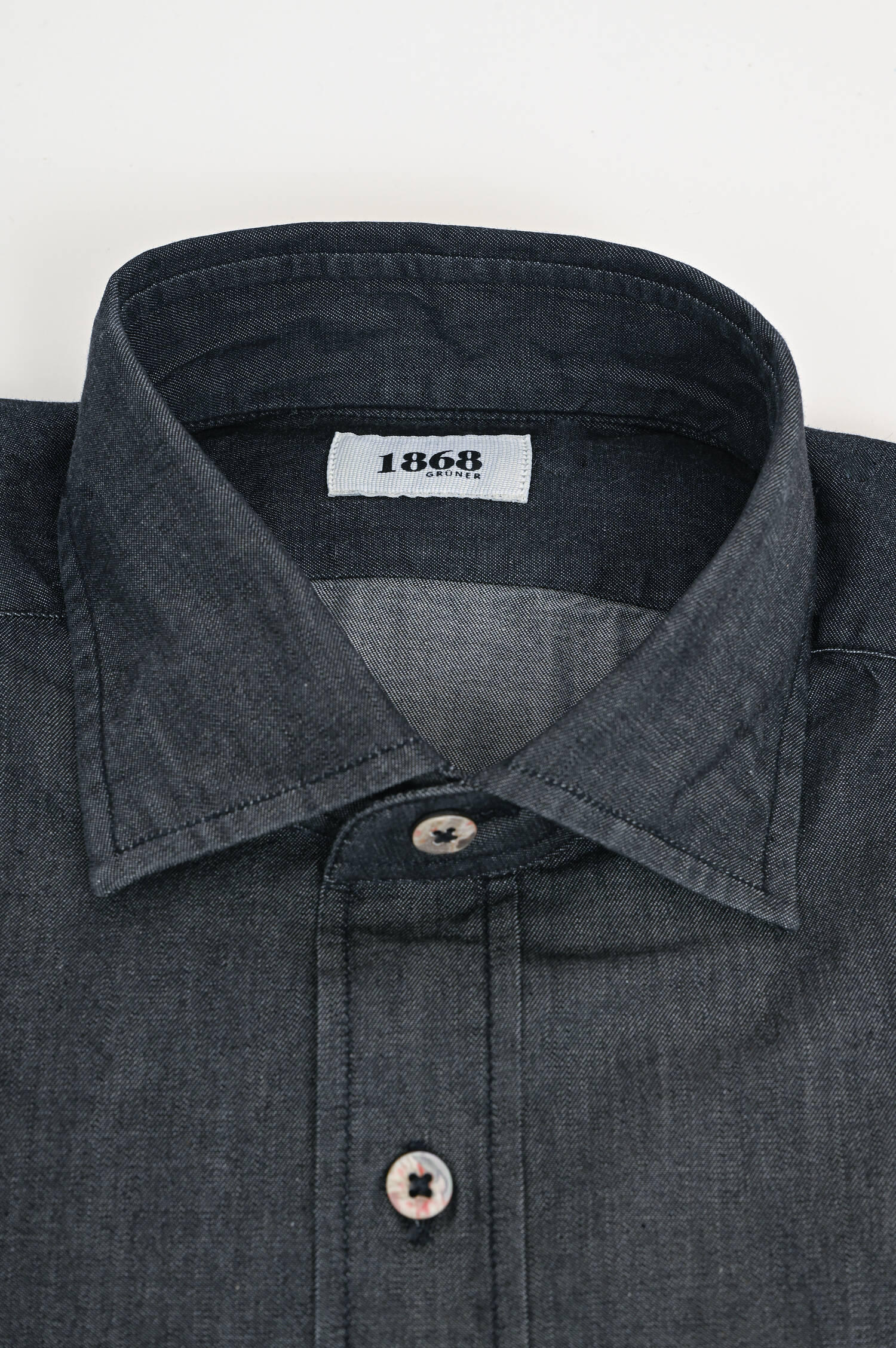 Hemd in Denim-Optik in Anthrazit