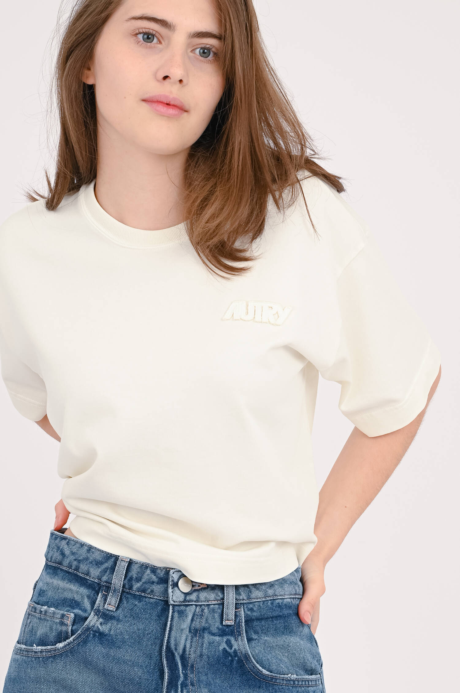 Cropped Shirt in Creme