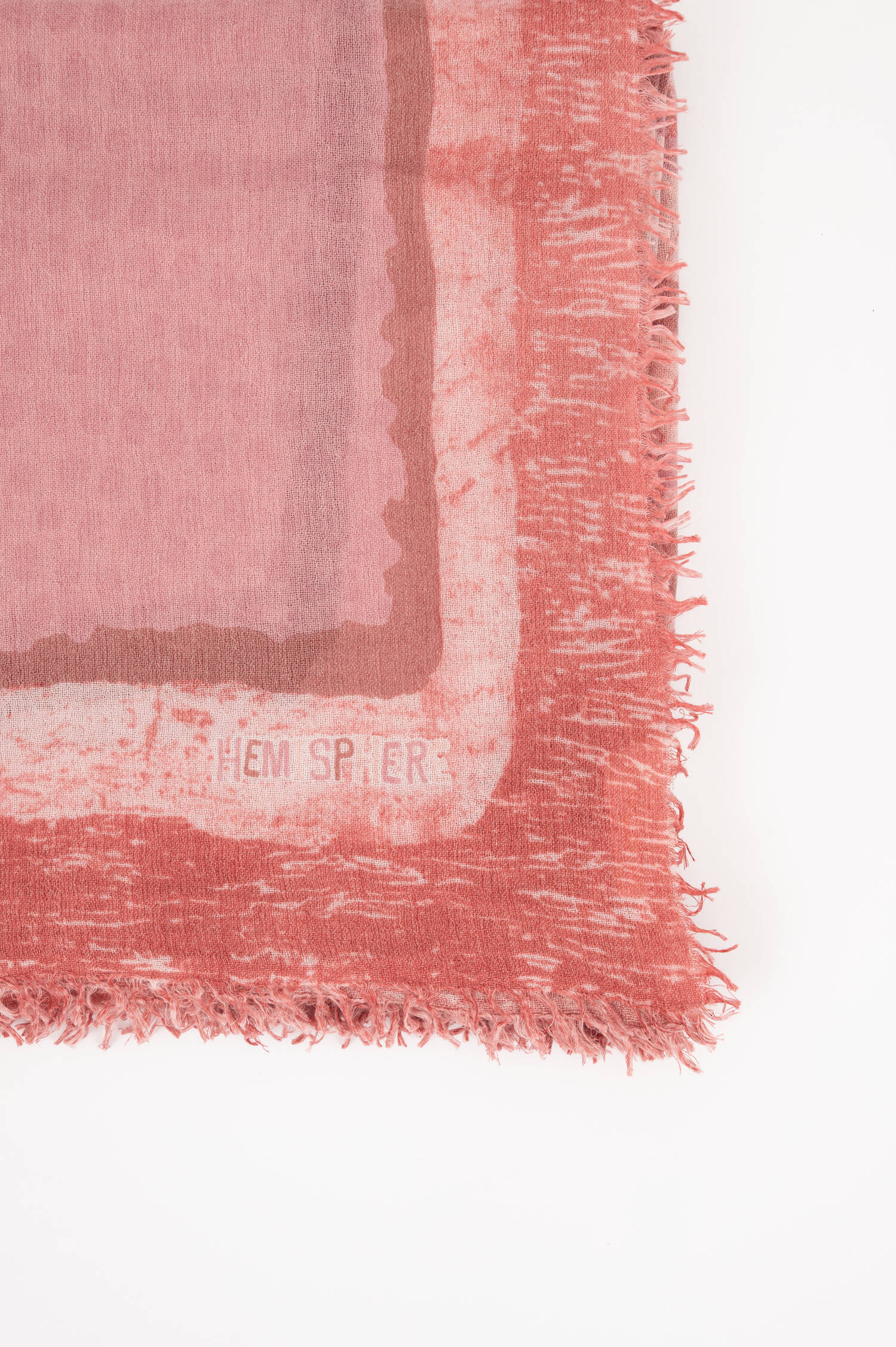 Cashmere-Seiden-Tuch mit Print in Rosa
