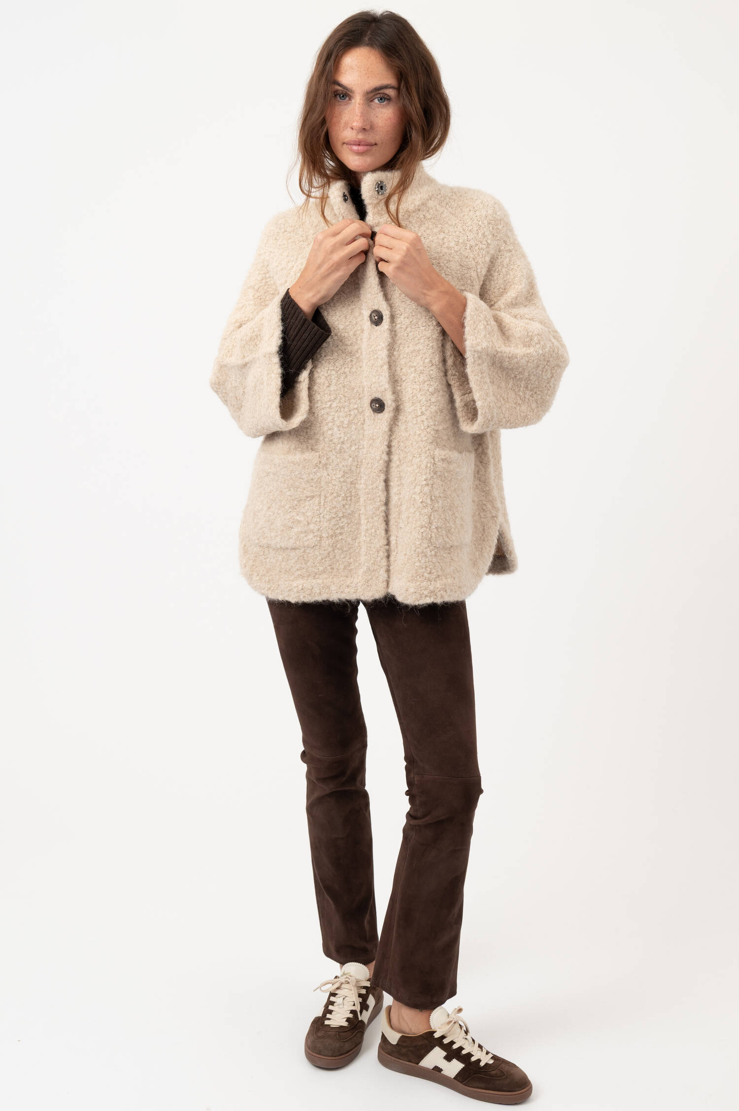 Alpaka-Woll-Mix-Cardigan in Beige Alpaka-Woll-Mix-Cardigan in Beige