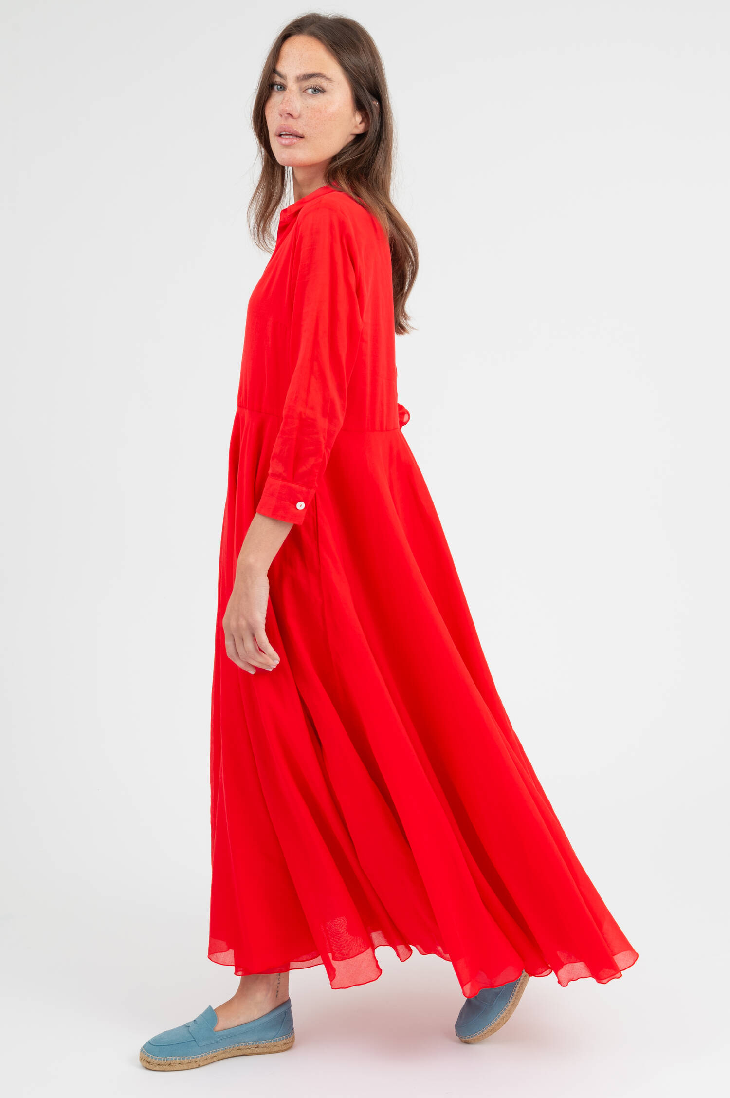 Baumwolle Kleid in Rot Baumwolle Kleid in Rot