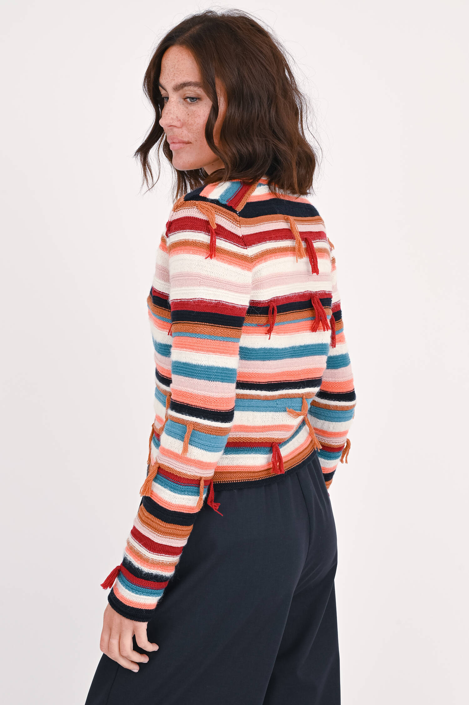 Strickjacke mit Streifen in Multicolor