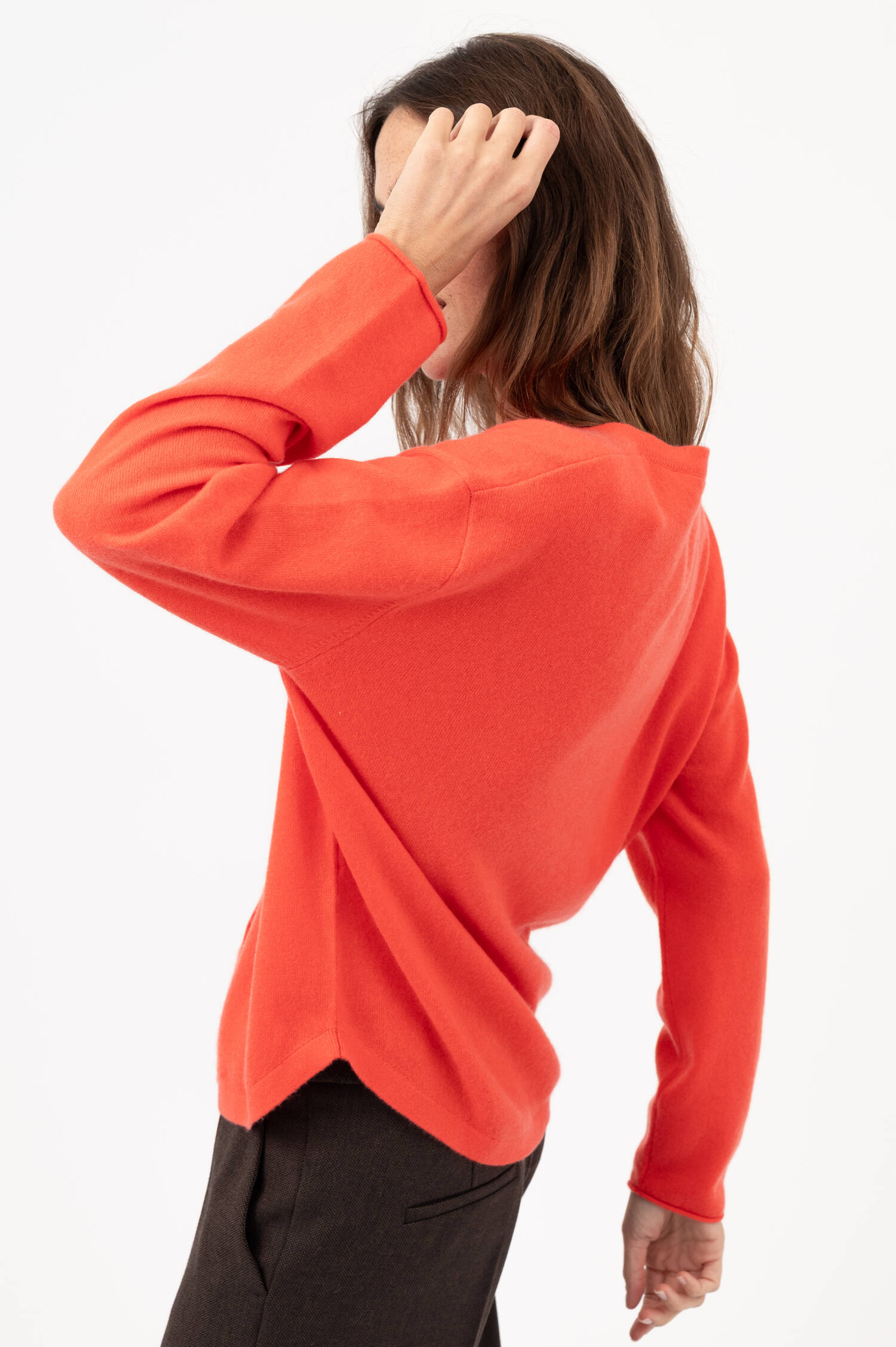 Cashmere-Cardigan in Korallrot Cashmere-Cardigan in Korallrot