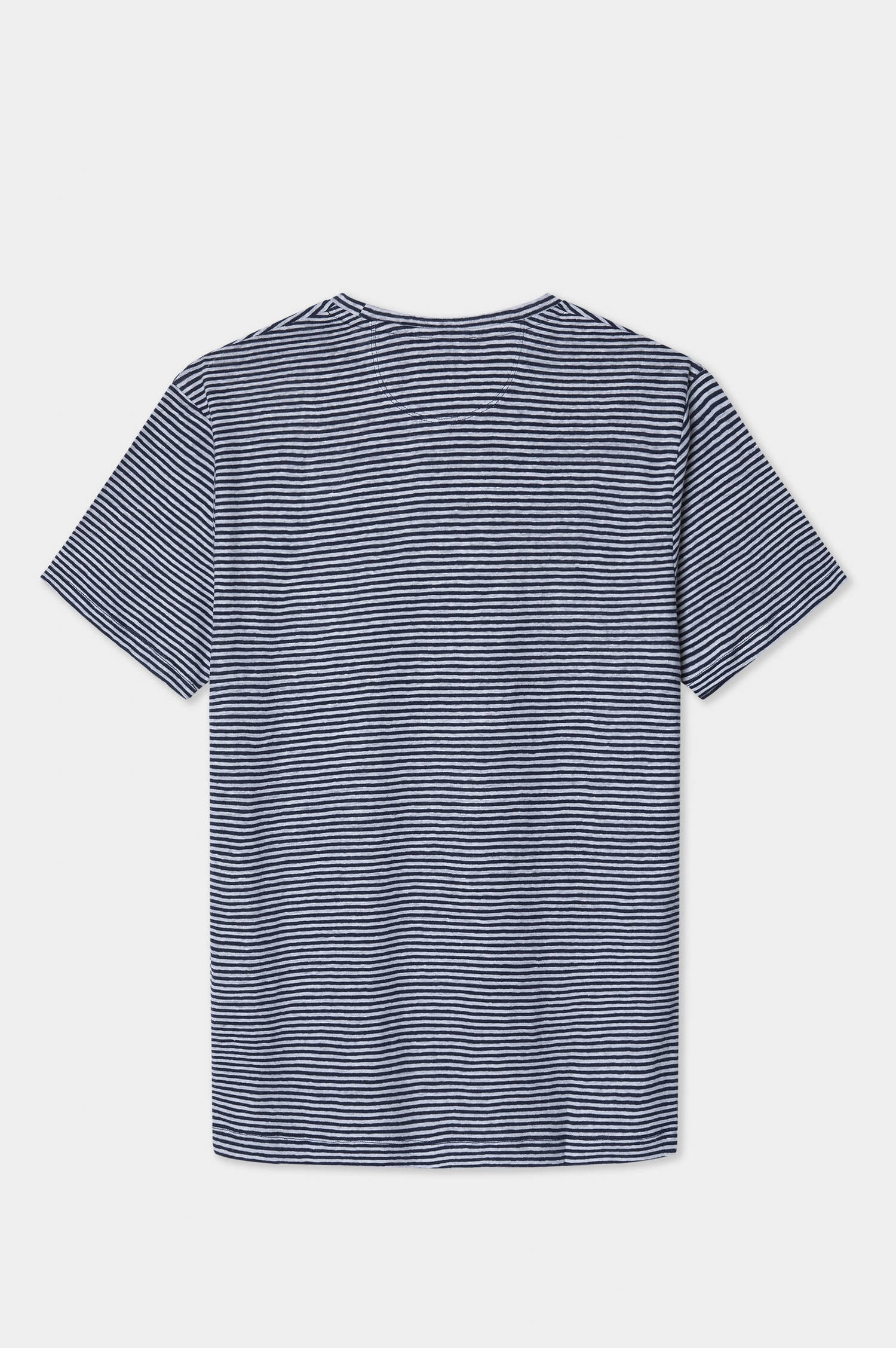 Gestreiftes T-Shirt aus Leinen in Navy/Weiß Gestreiftes T-Shirt aus Leinen in Navy/Weiß