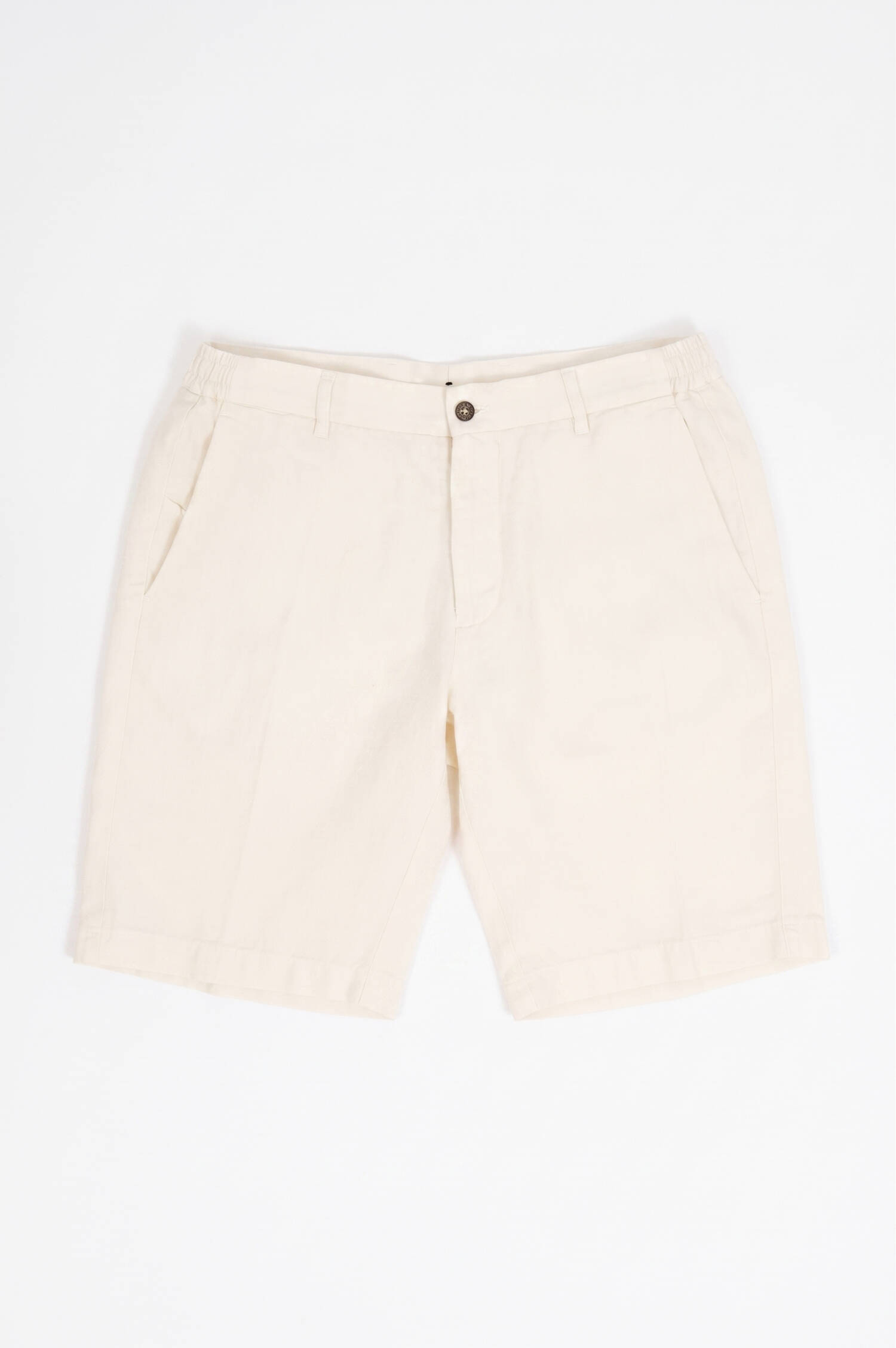Leinen Bermuda in Ecru