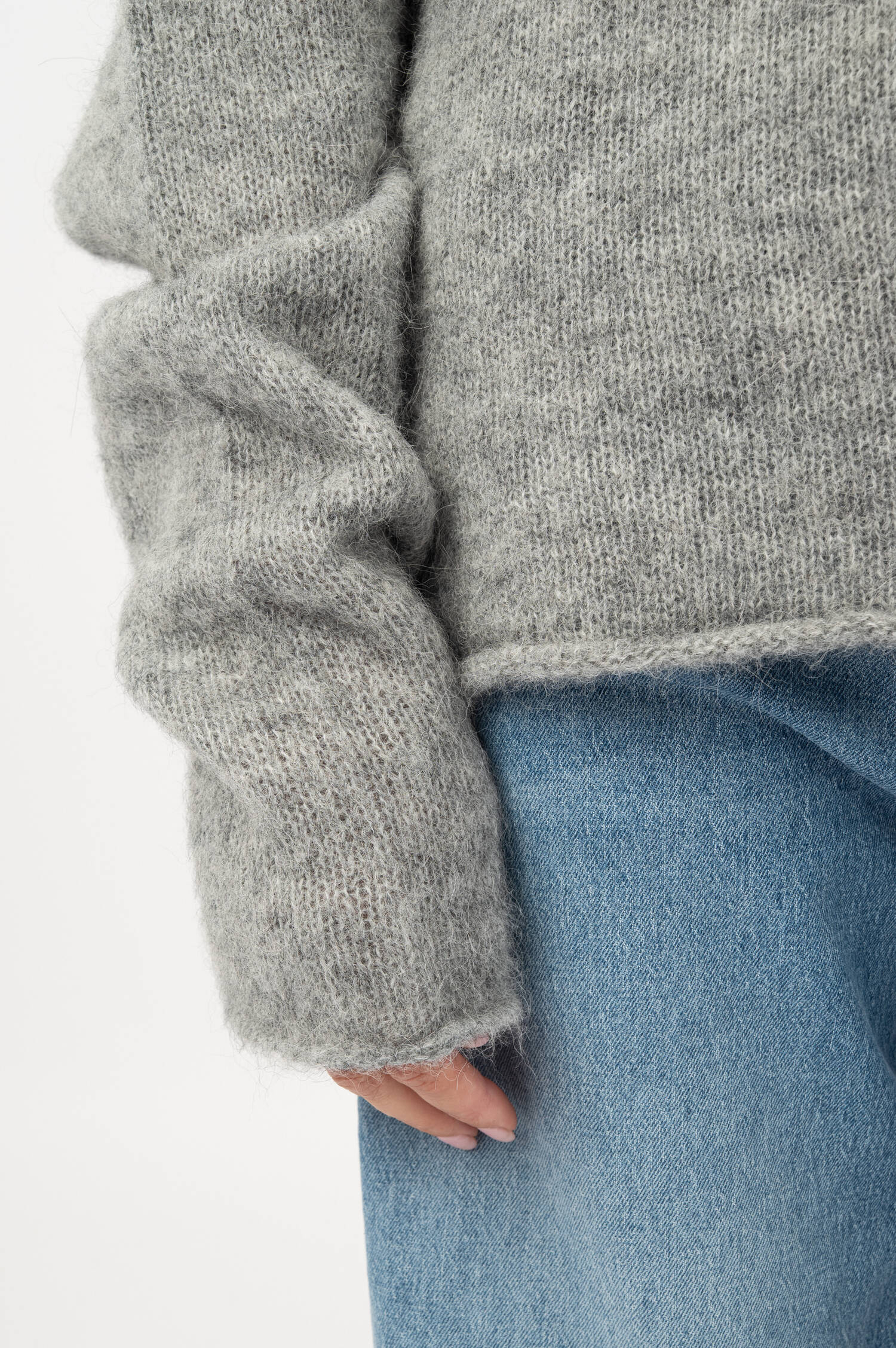 Alpaka-Mix-Pullover HELENA in Grau meliert Alpaka-Mix-Pullover HELENA in Grau meliert
