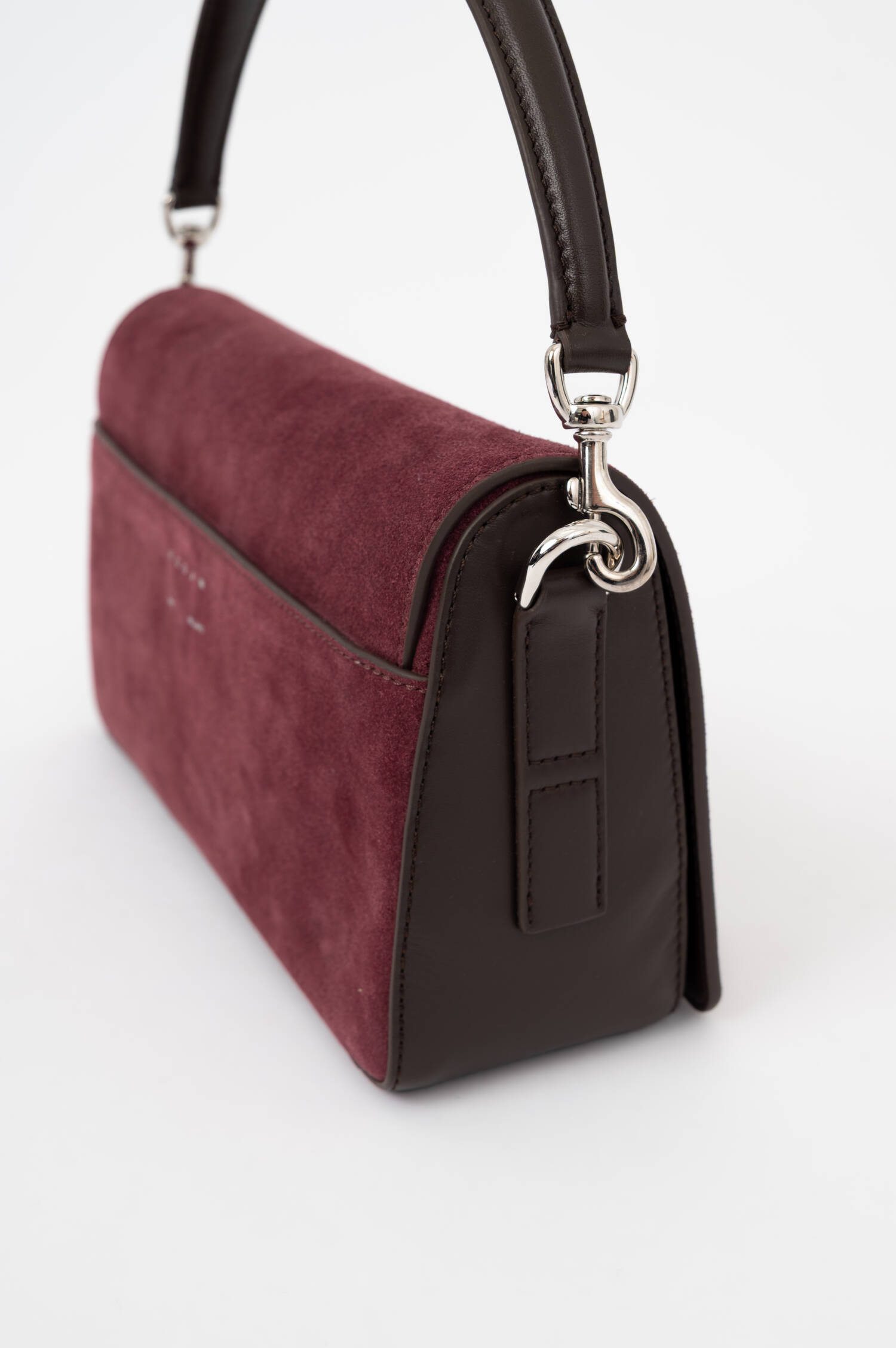 Veloursleder-Flap-Tasche H-TURN in Bordeaux Veloursleder-Flap-Tasche H-TURN in Bordeaux