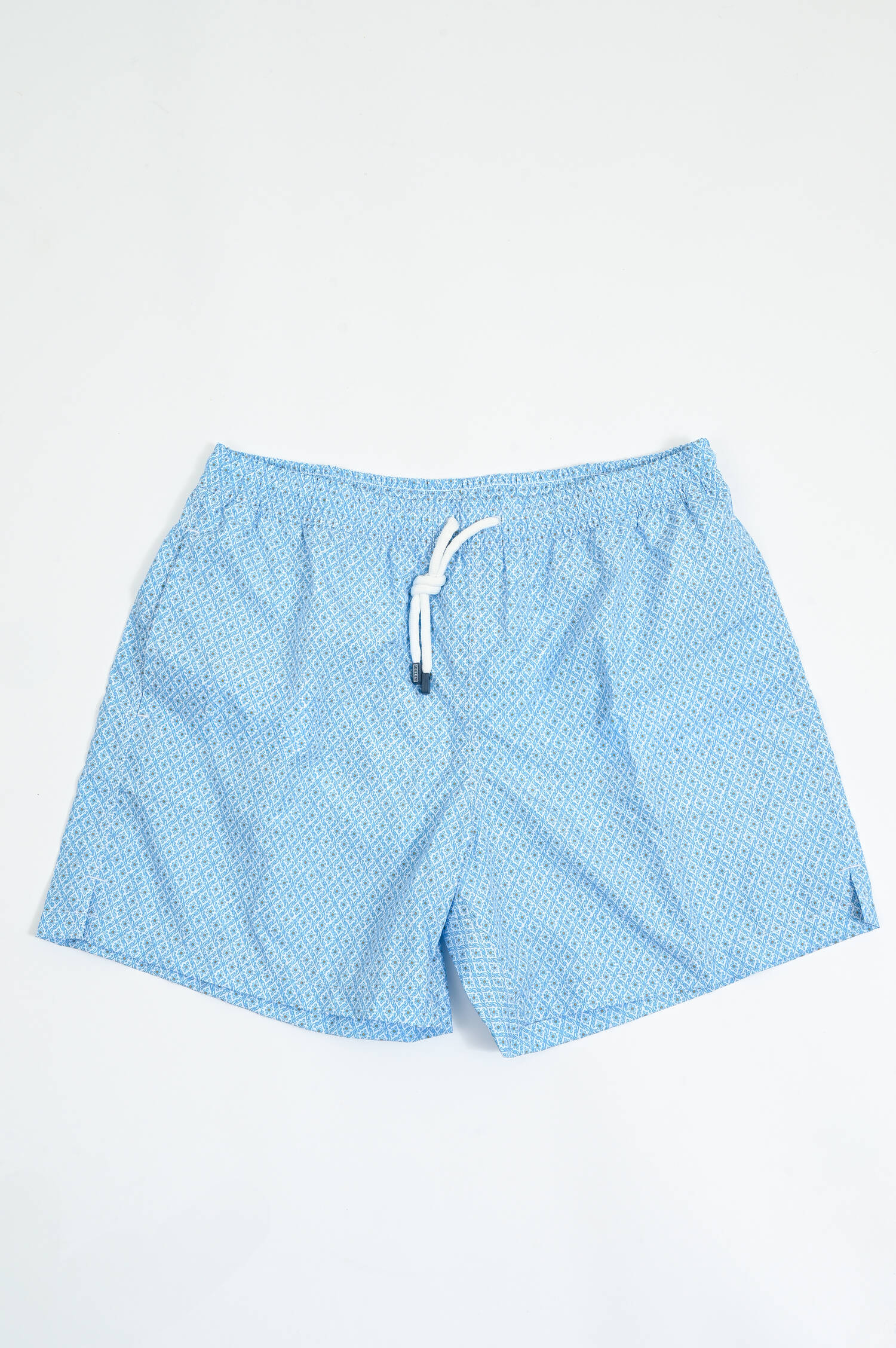 Badehose MADEIRA mit Mosaikmuster in Hellblau/Weiß