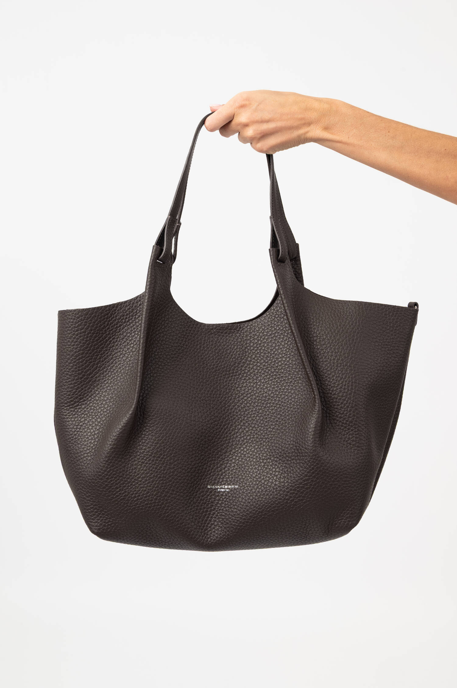 Leder-Shopper mit Pochette DUA in Braun Leder-Shopper mit Pochette DUA in Braun