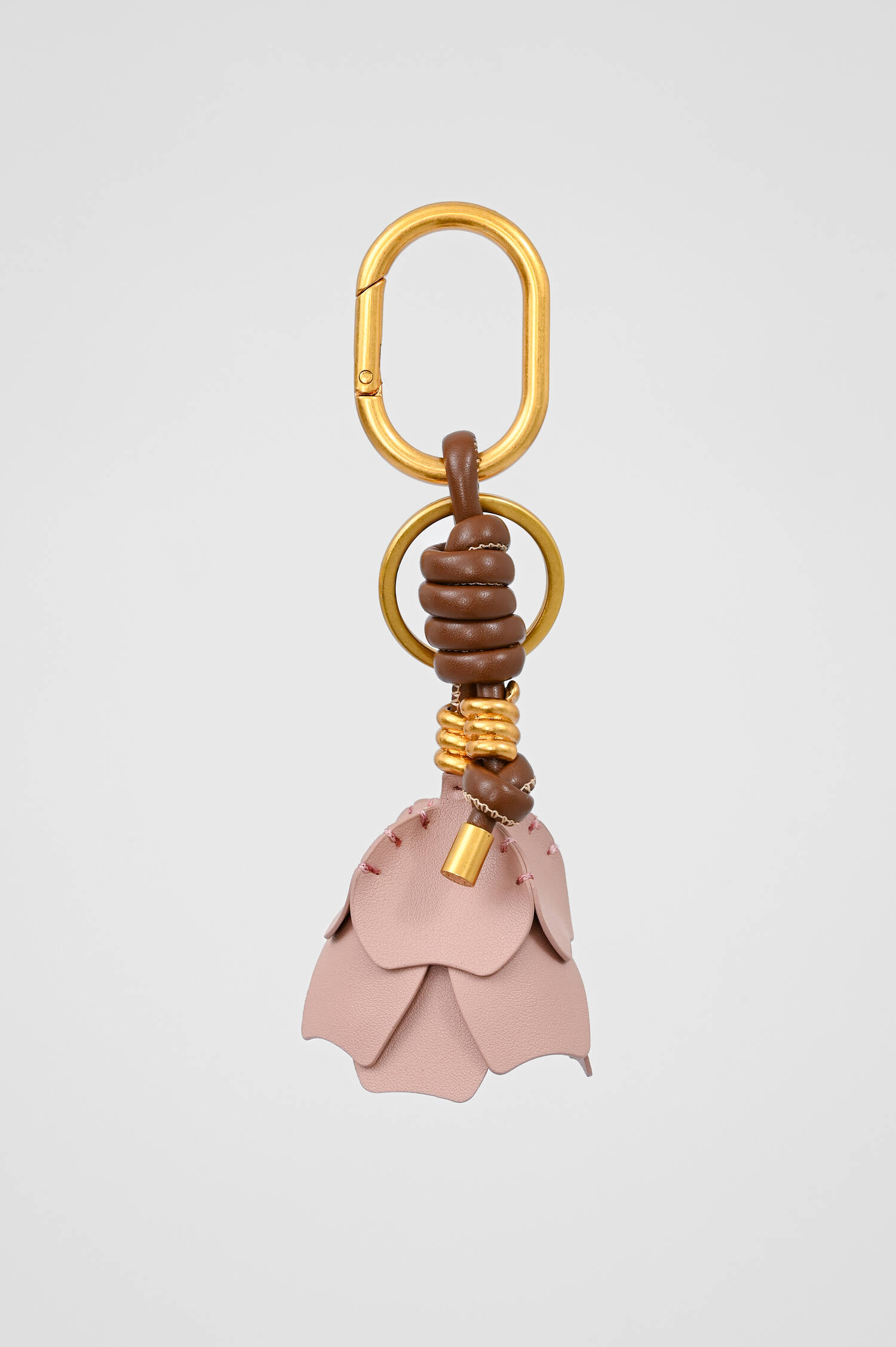 Schlüsselanhänger ROSE mit Leder-Details in Rosa