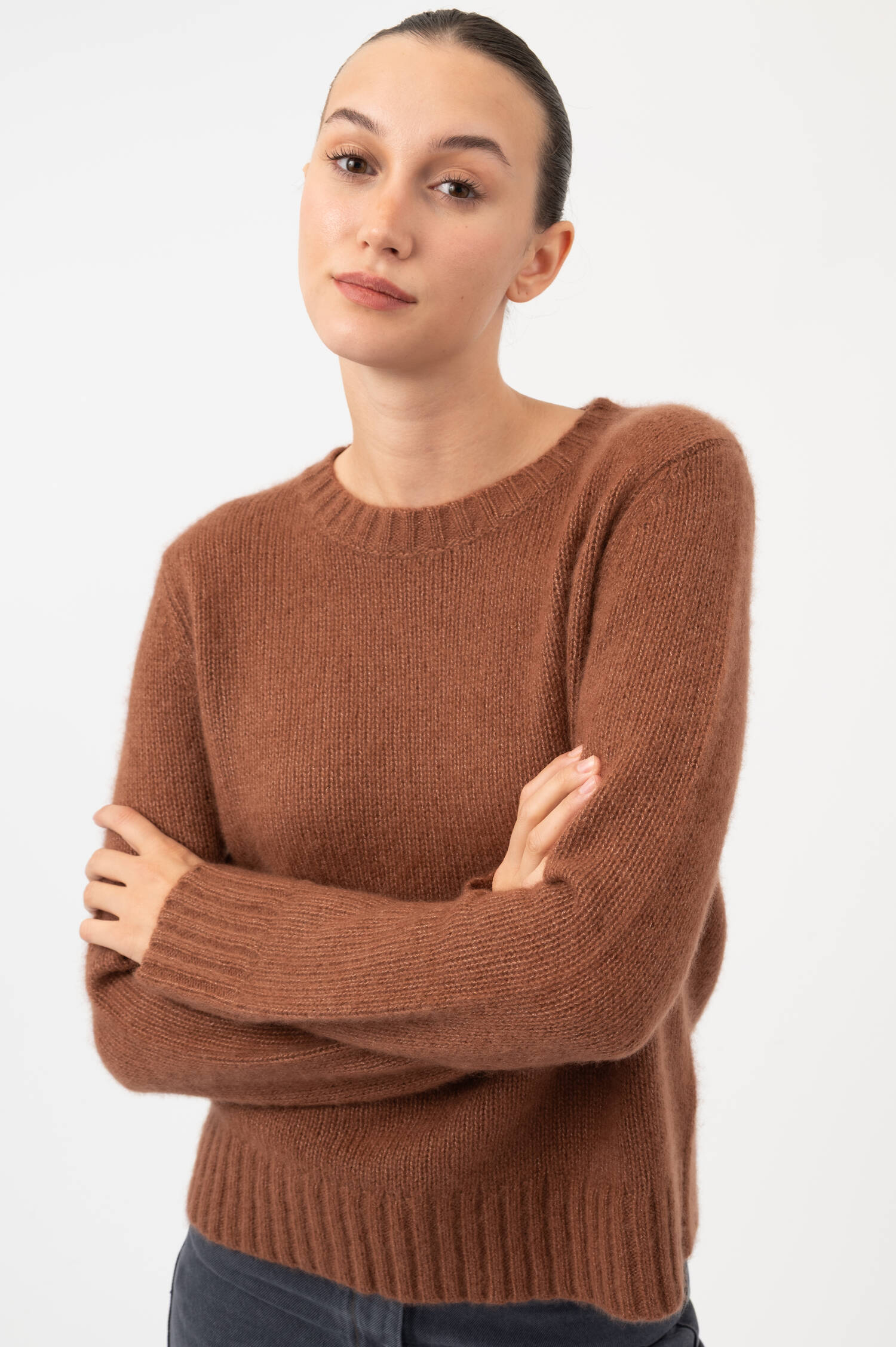 Cashmere-Seiden-Pullover MARIS in Rostbraun Cashmere-Seiden-Pullover MARIS in Rostbraun
