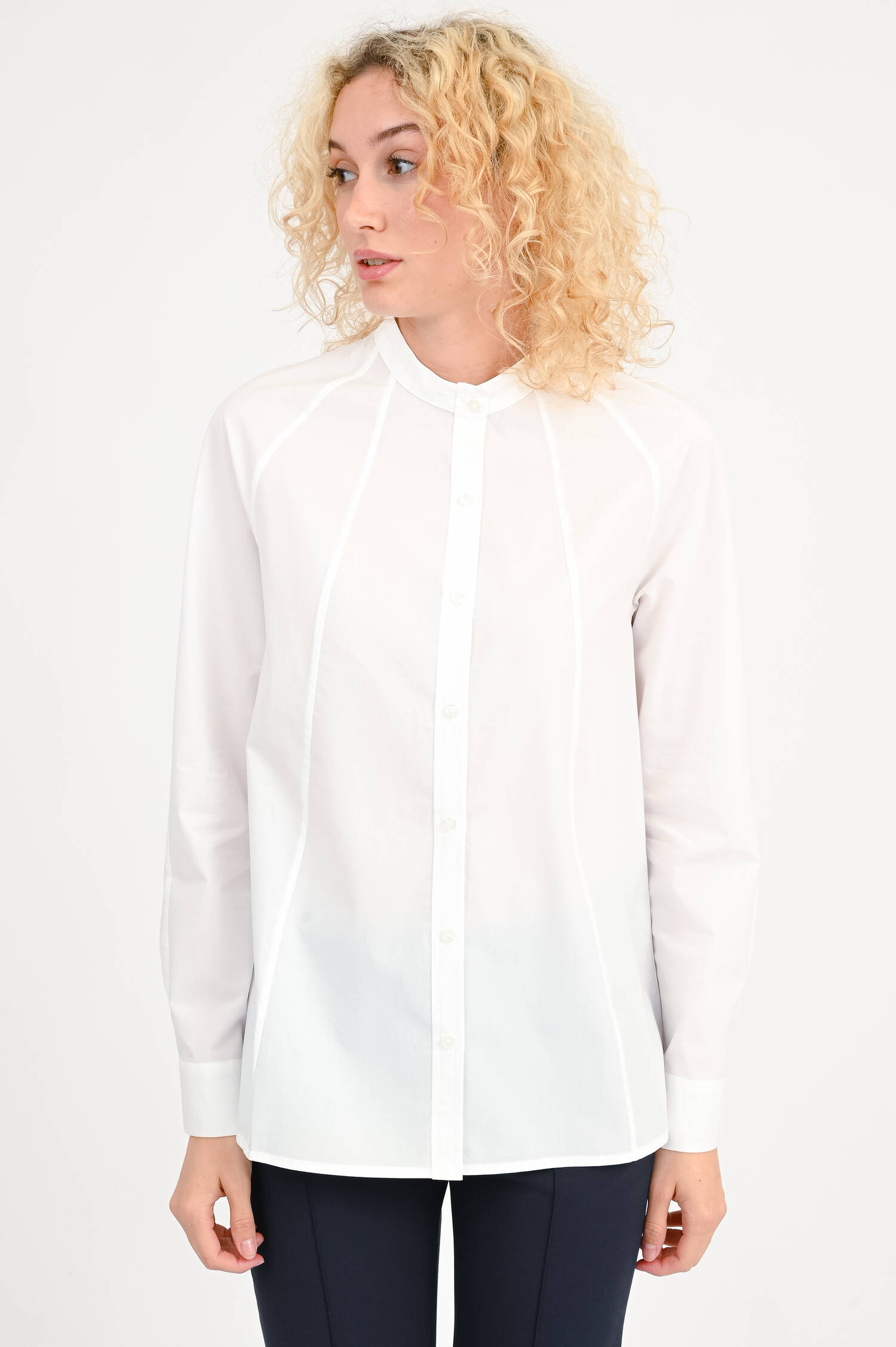 Bluse LINA mit Detailnähte in in Weiß