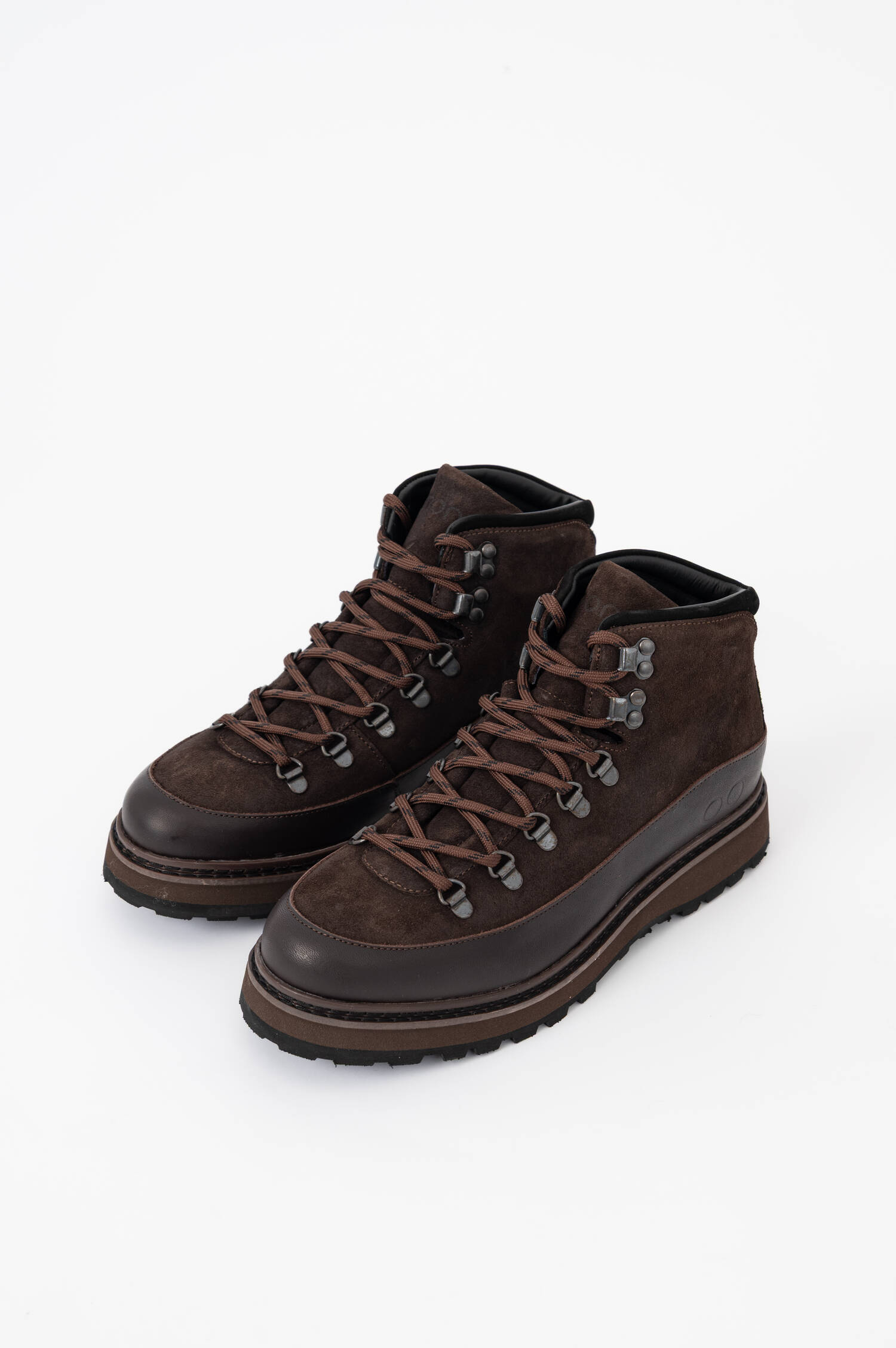 Veloursleder-Schnürstiefel CORE CAP in Braun