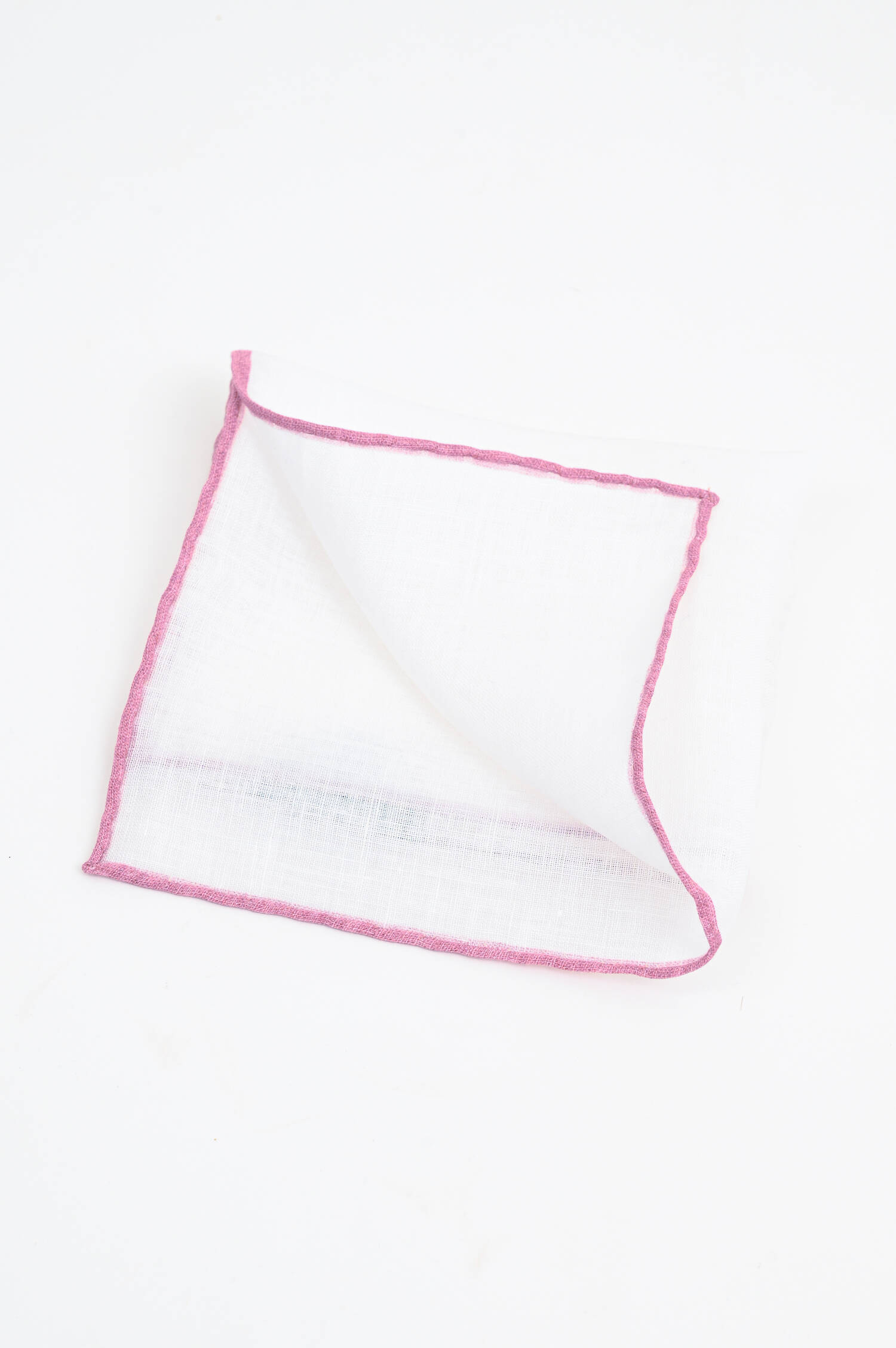 Leinen Einstecktuch FOX in Weiß/Lila