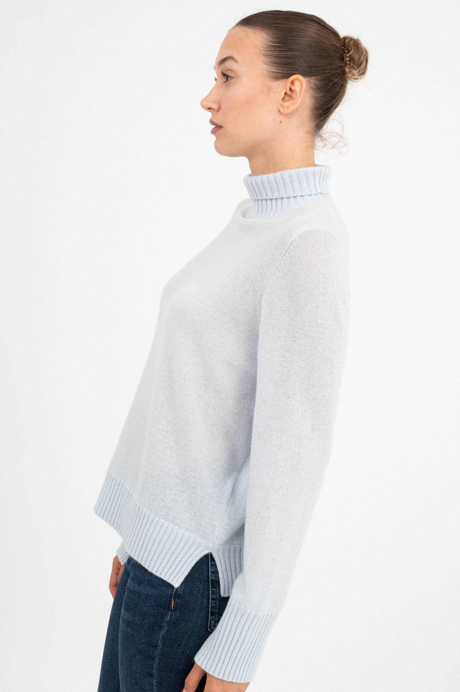Turtleneck-Pullover in Hellblau Turtleneck-Pullover in Hellblau