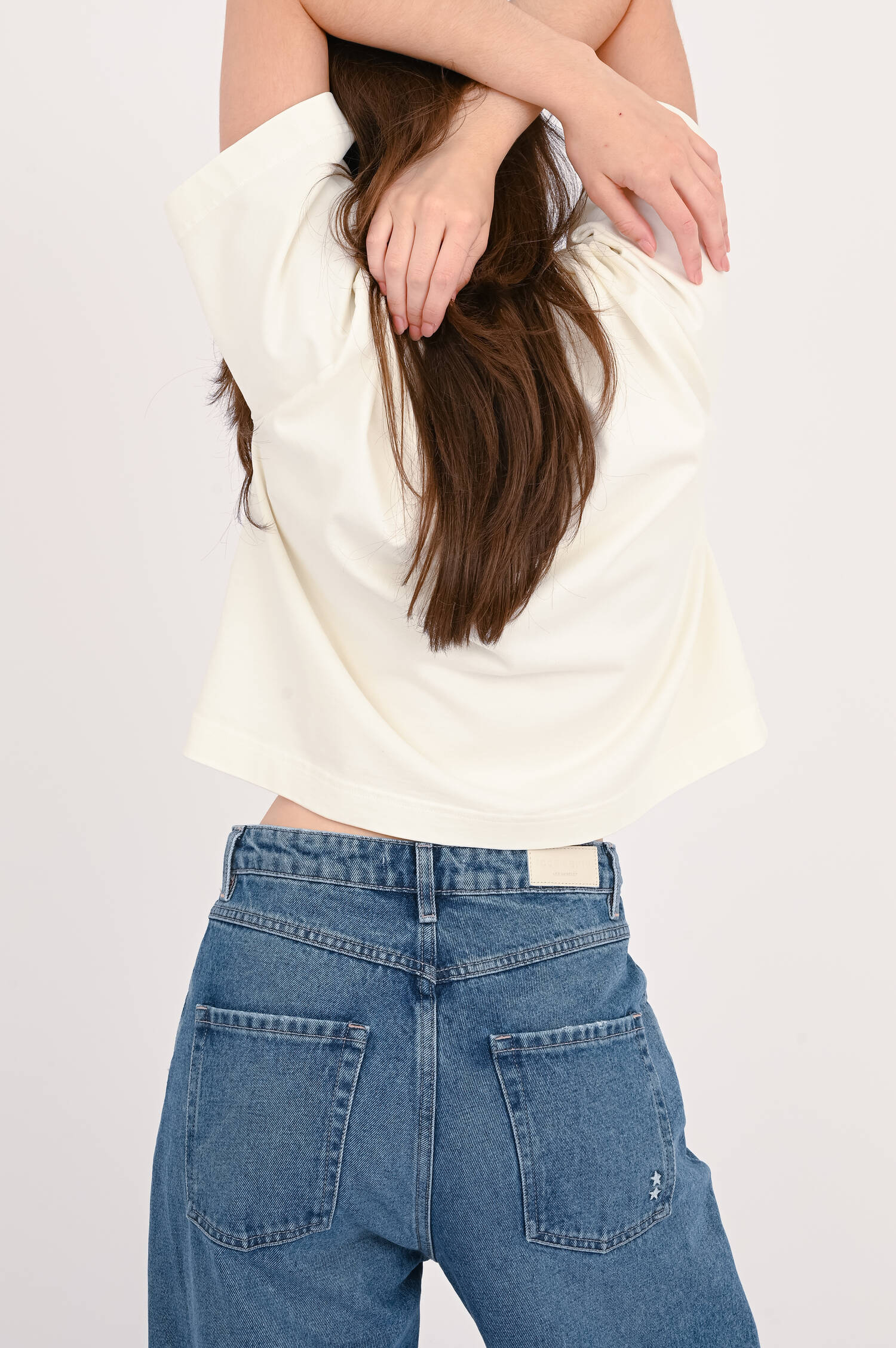 Wide Leg Jeans POPPY in Mittelblau