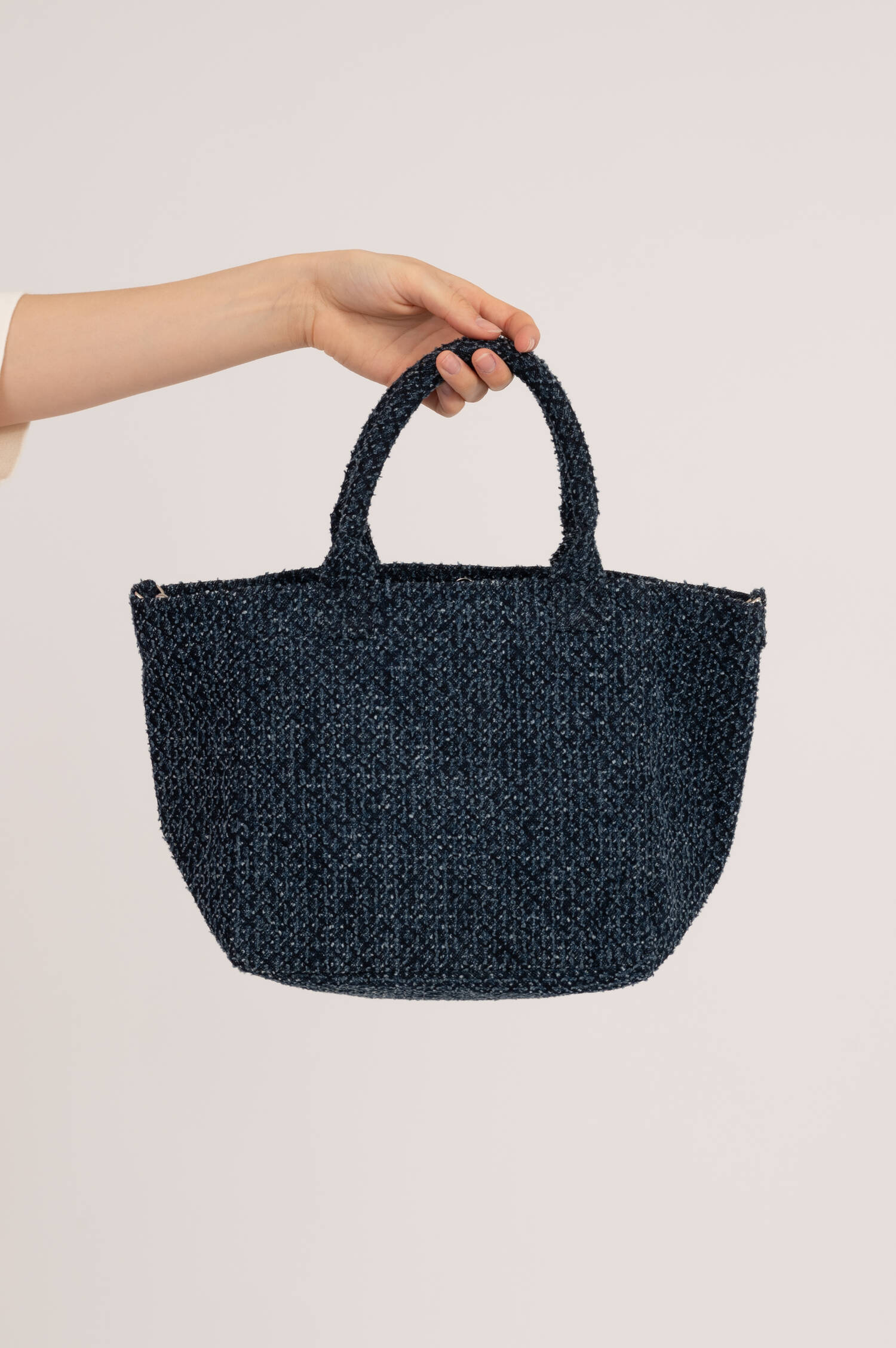 Kleine Tweed Tasche in Dunkelblau