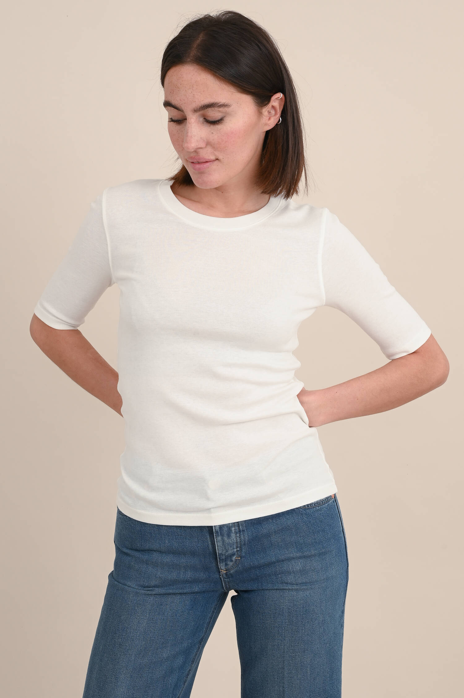 Rippshirt in Ivory