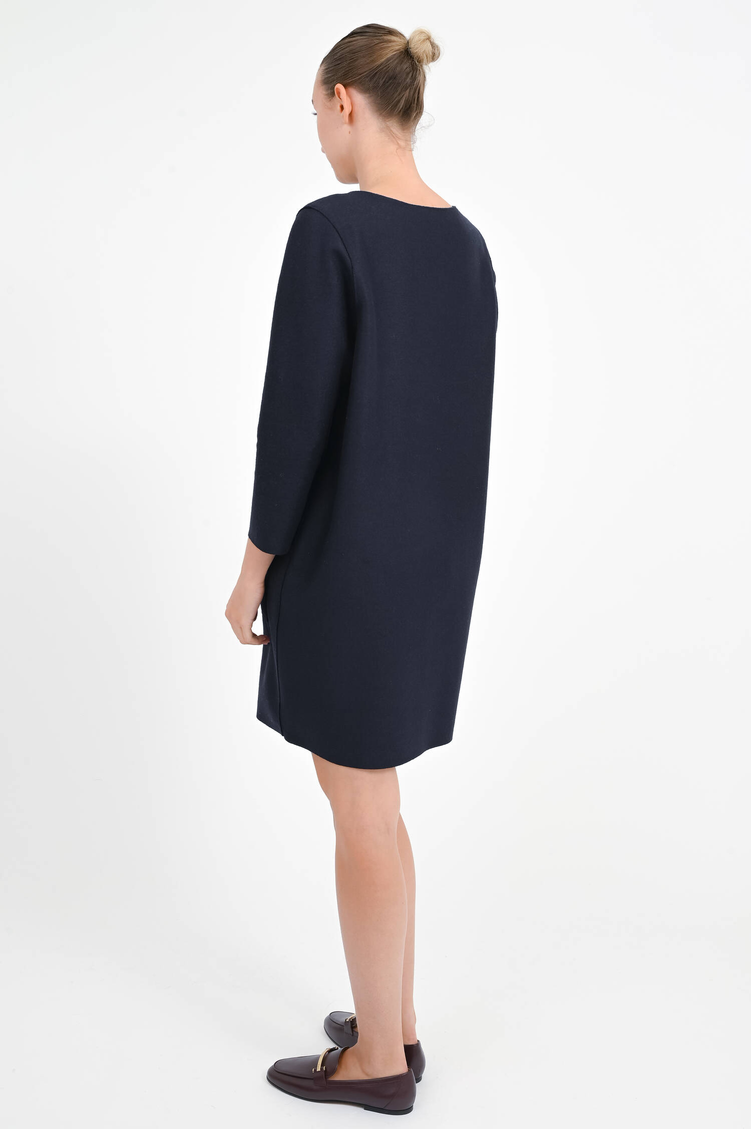 Kleid aus reiner Wolle in Navy