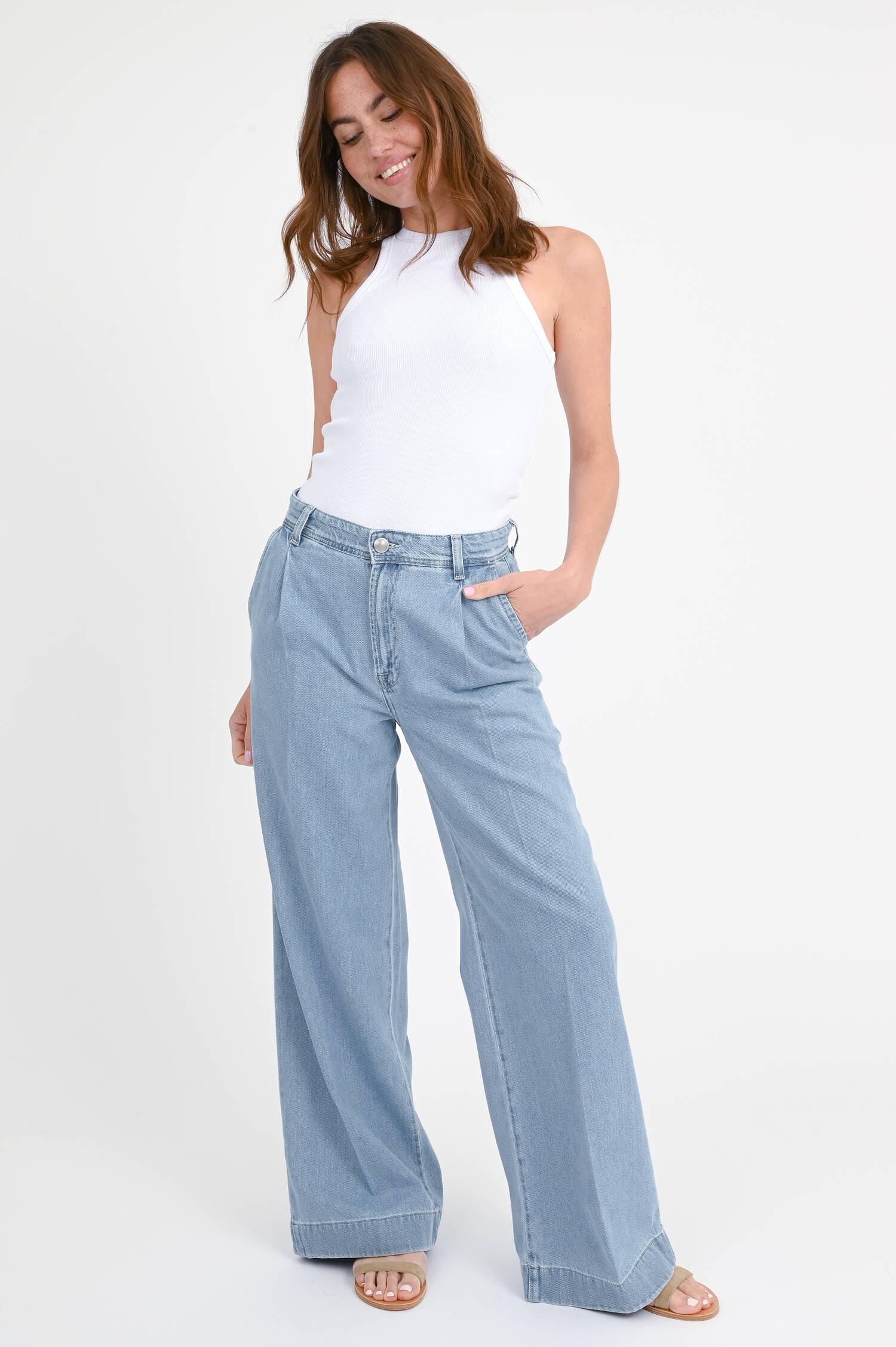 Palazzo-Jeans HANA in Hellblau