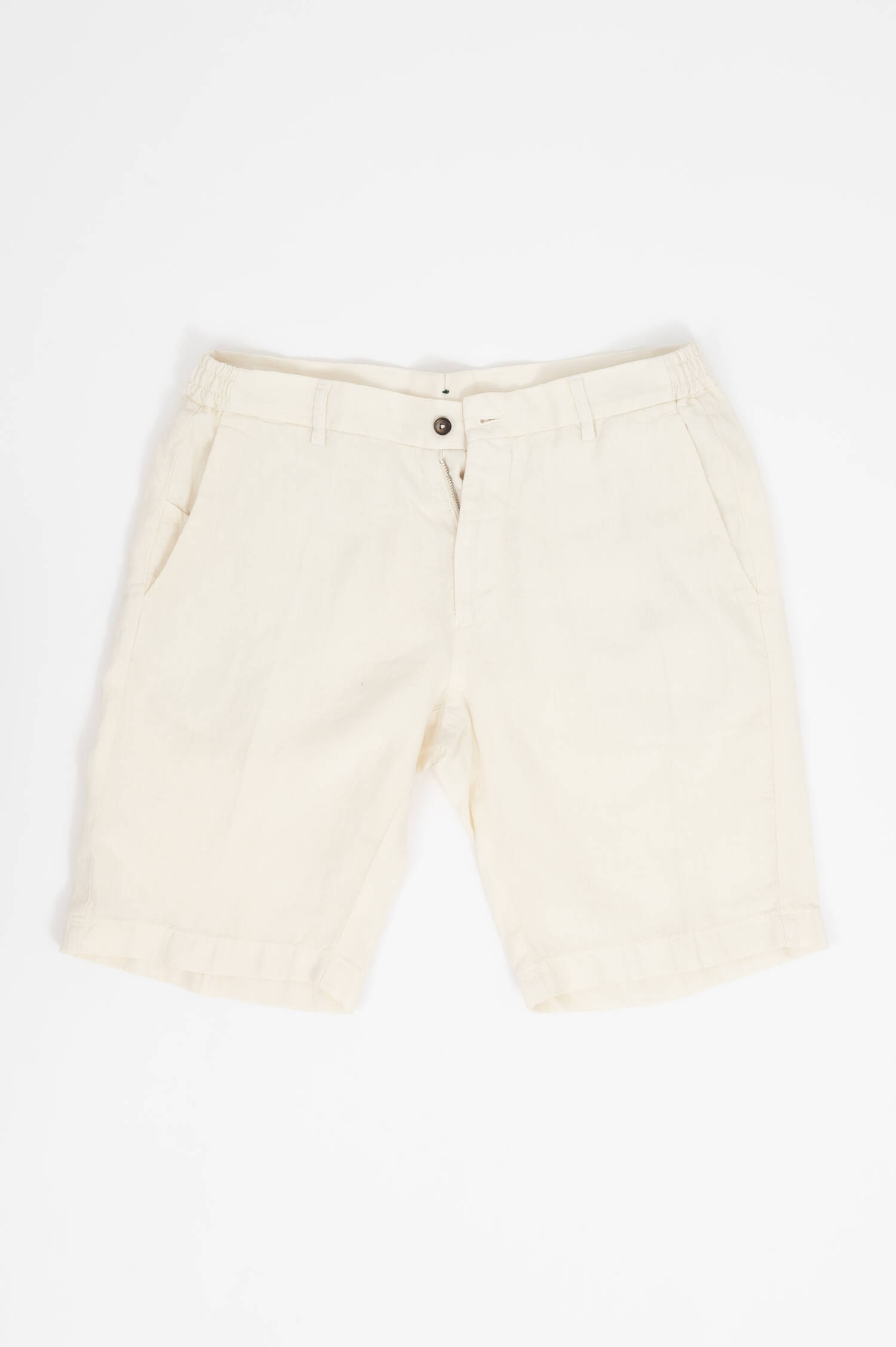 Leinen Bermuda in Ecru