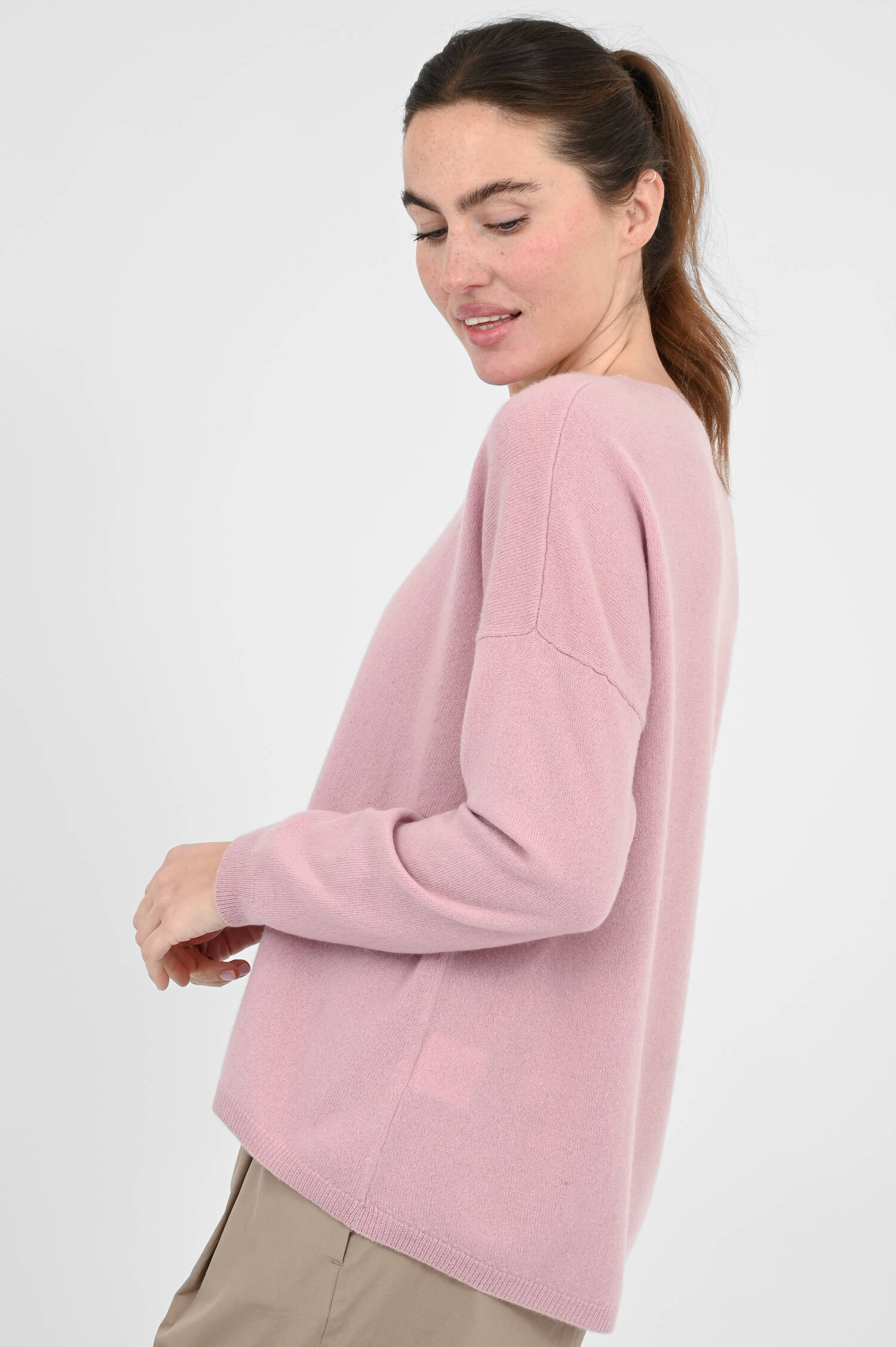 Strickpullover aus Cashmere in Old Rose