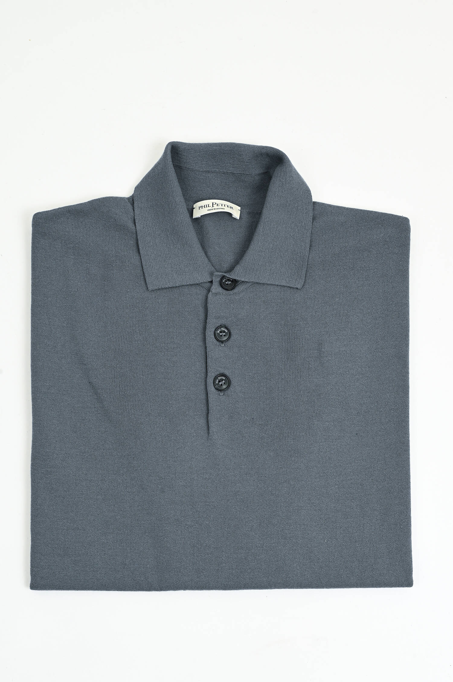 Strick-Polo aus Baumwolle in Grau