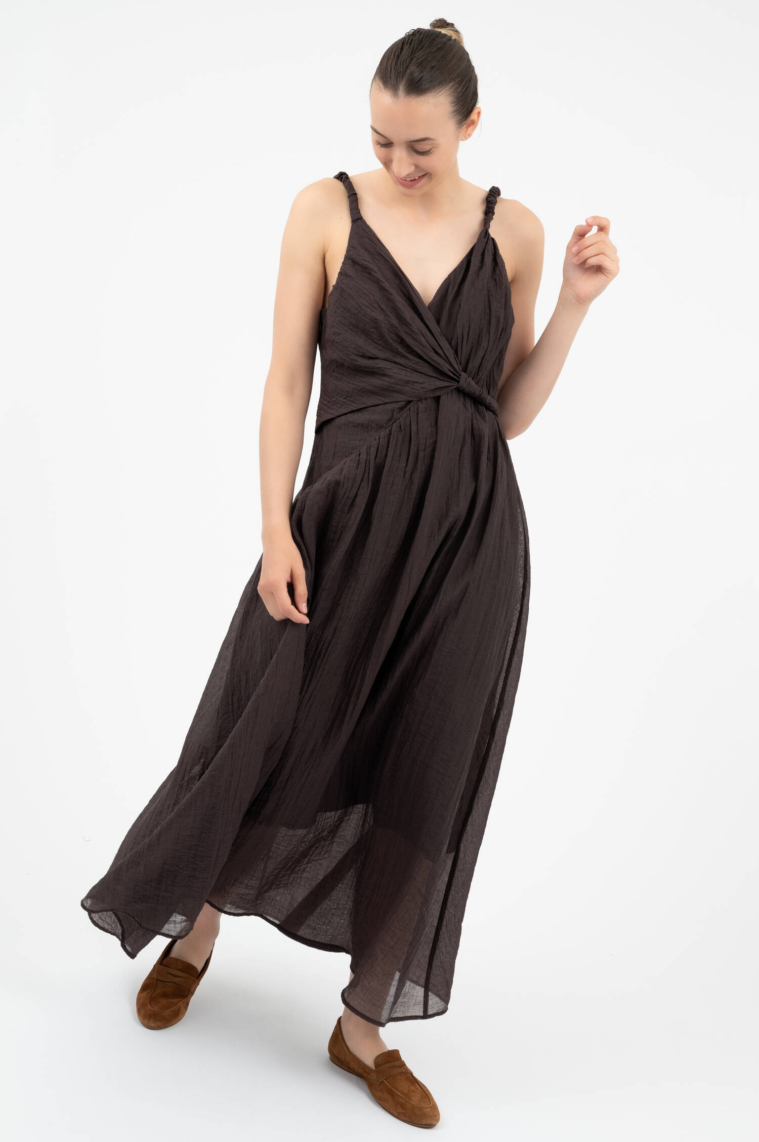 Kleid mit Strukturmuster in Braun Kleid mit Strukturmuster in Braun