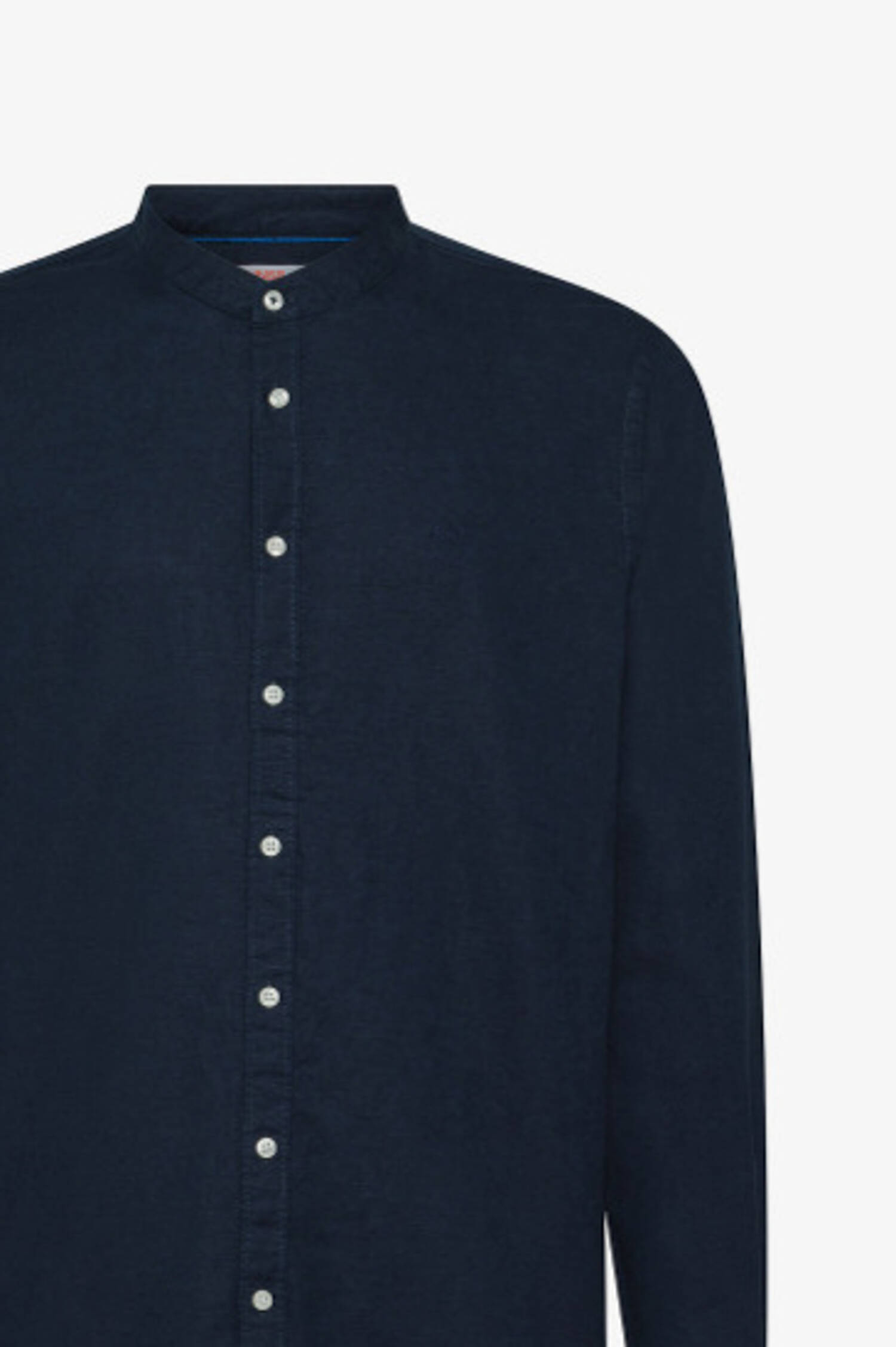 Hemd aus Baumwoll-Leinen-Mix in Navy