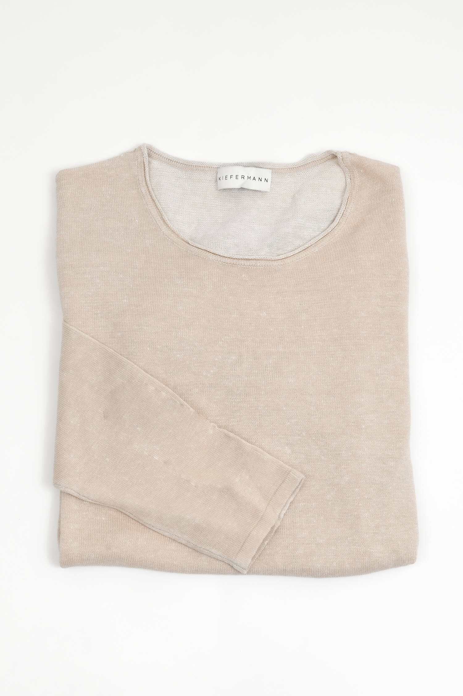 Langarm-Shirt aus Leinen in Beige