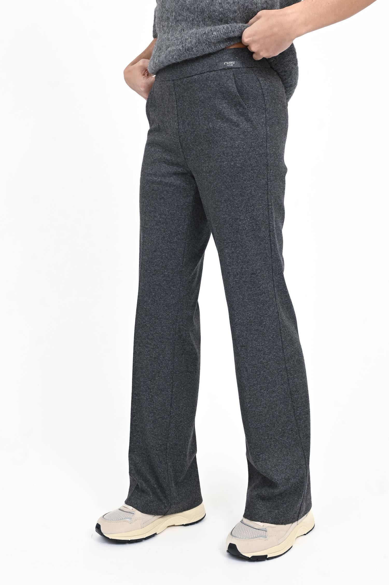 Hose mit geradem Bein in Anthrazit meliert