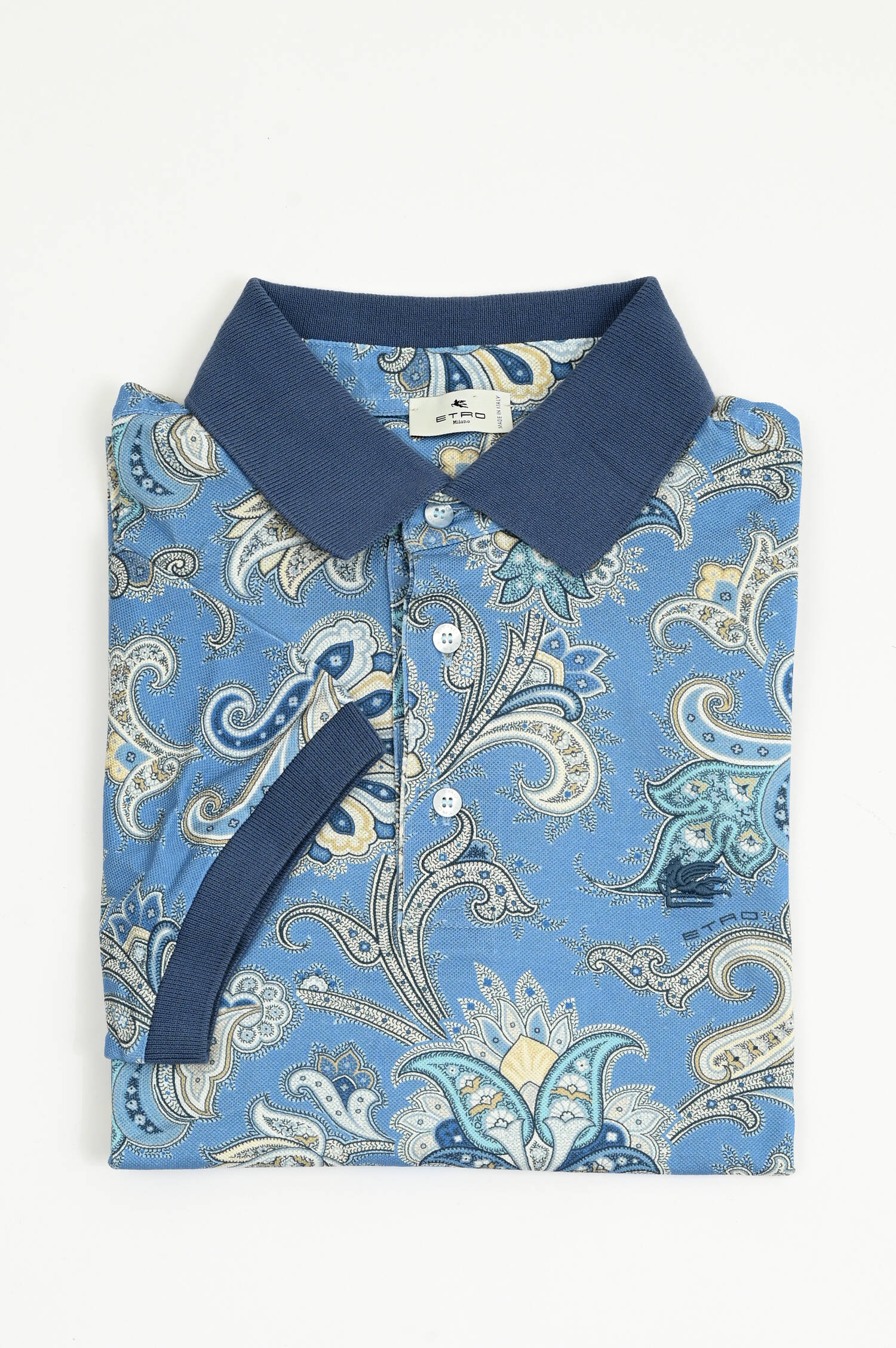 Polo-Shirt in Hellblau mit Paisley-Muster Polo-Shirt in Hellblau mit Paisley-Muster