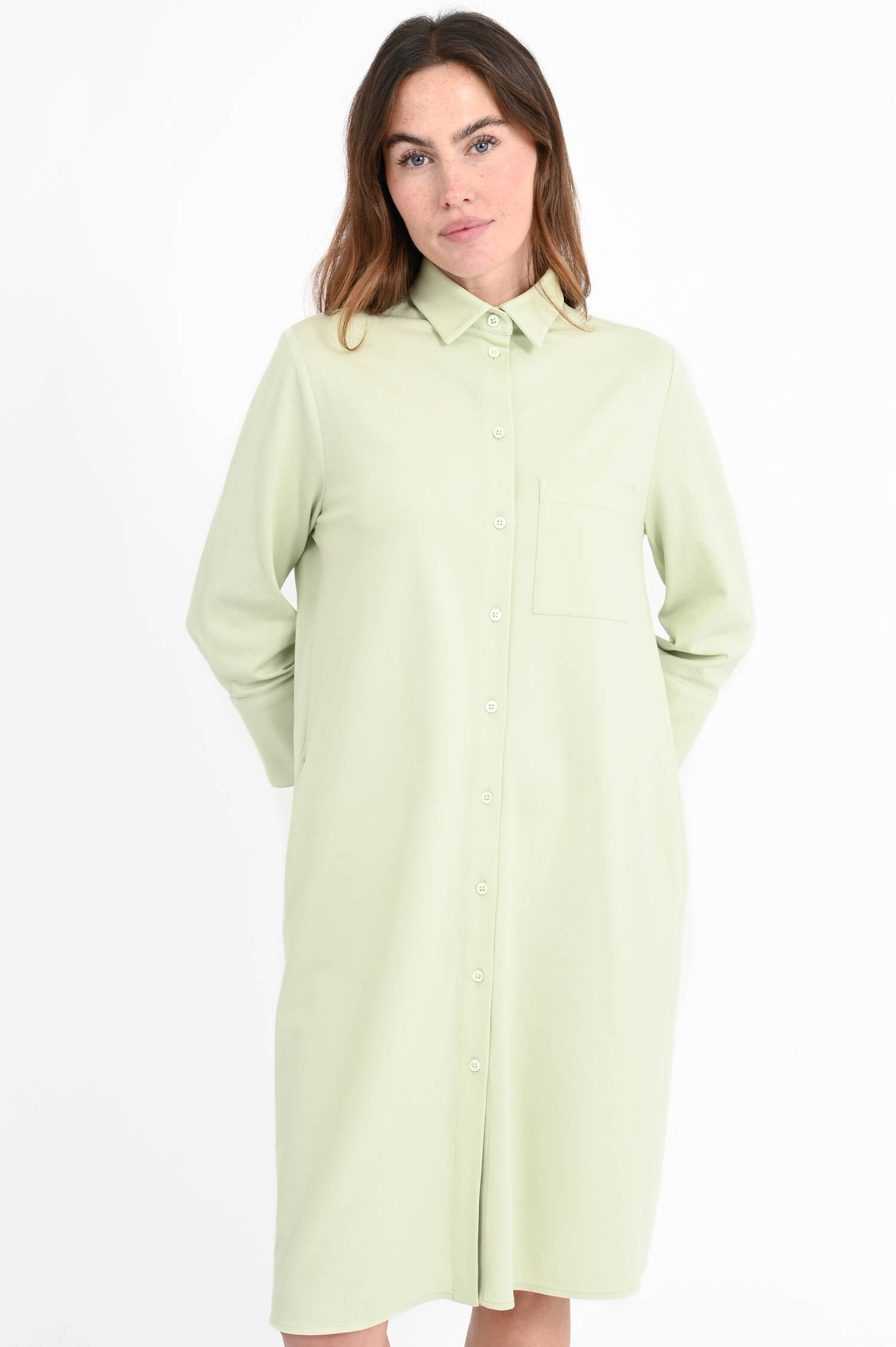 Polokleid mit aufgesetzter Tasche in Powder Green