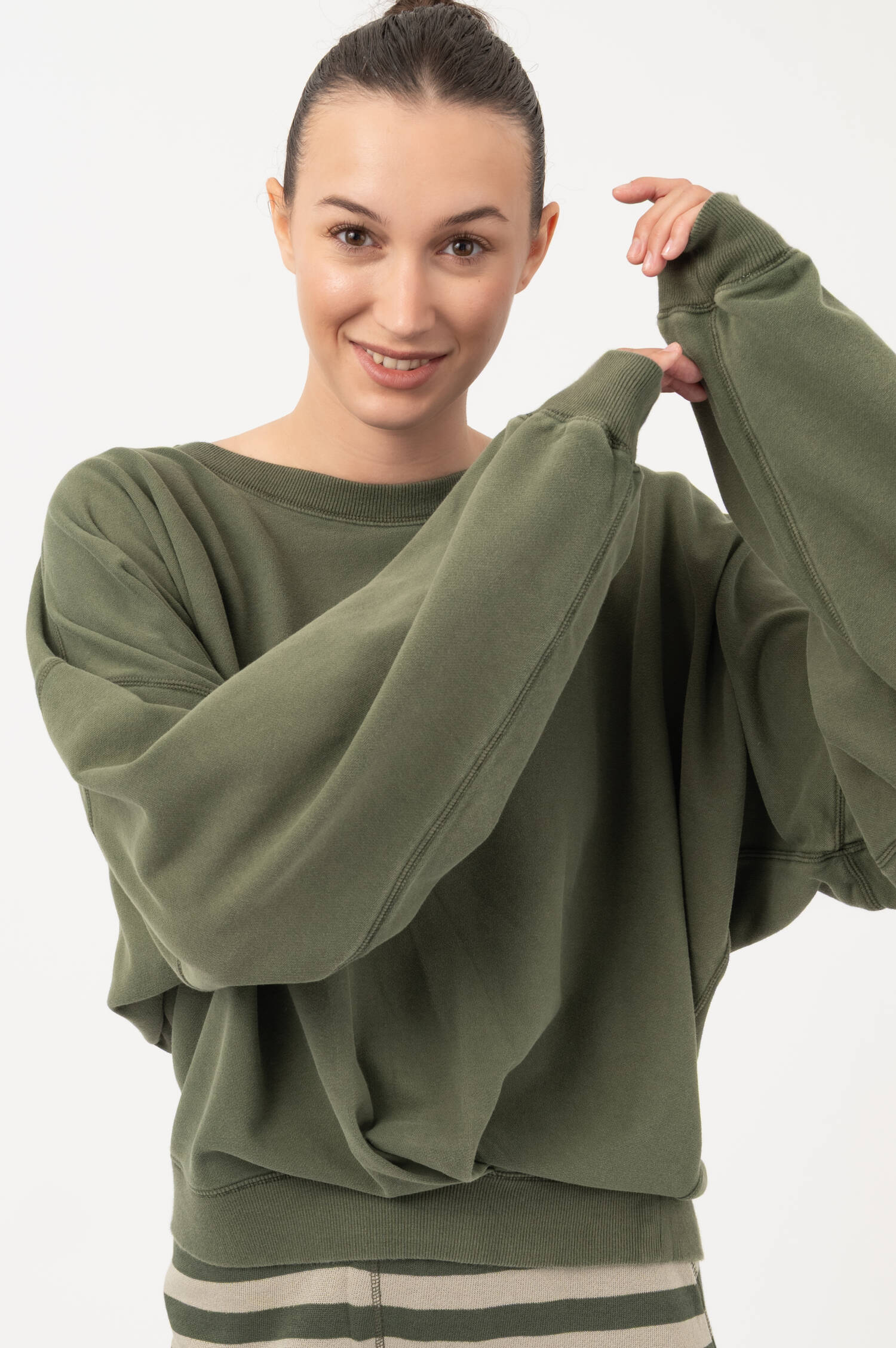 Sweater aus Bio-Baumwollmix in Grün