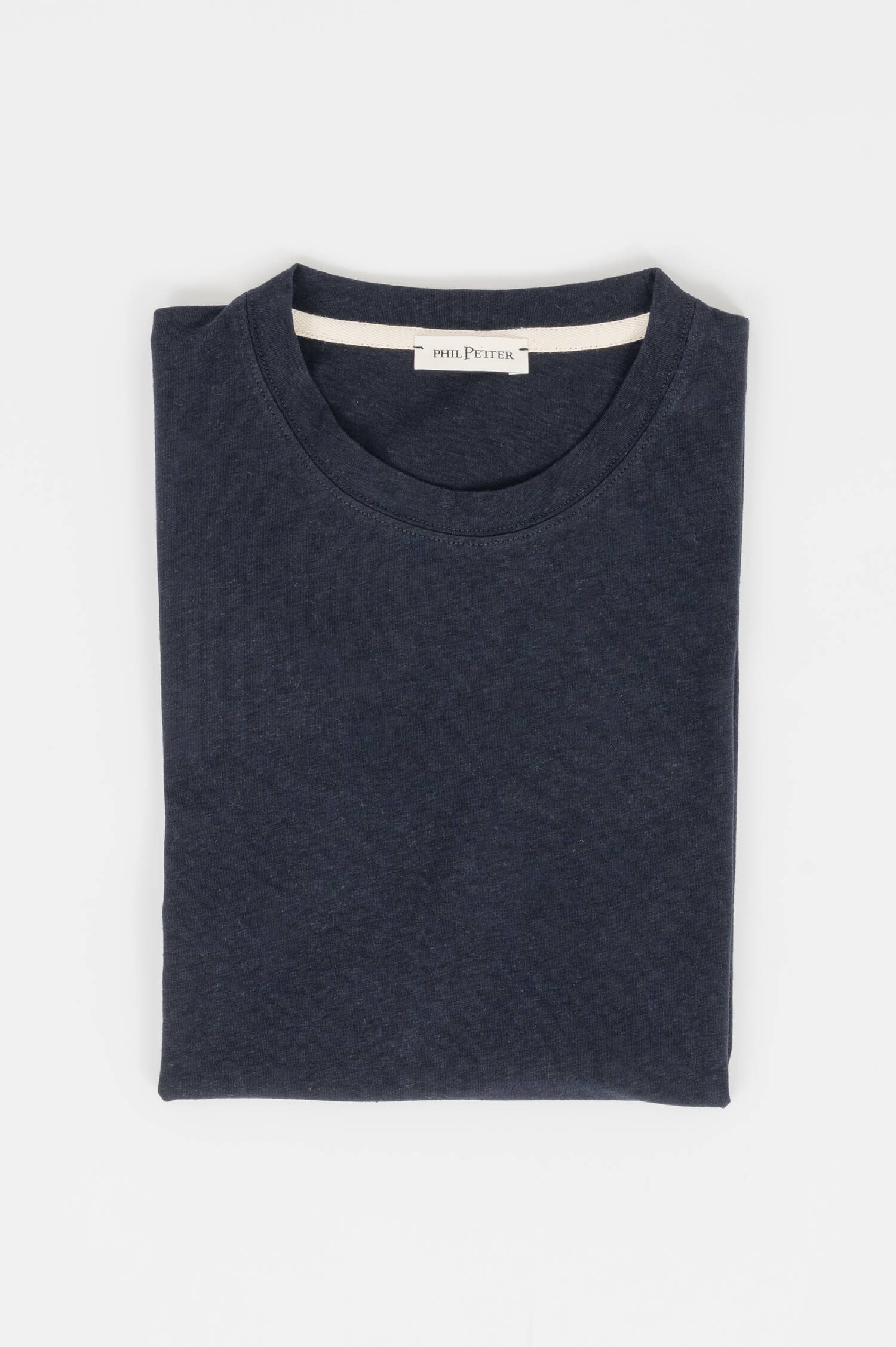 Leinenmix T-Shirt in Navy