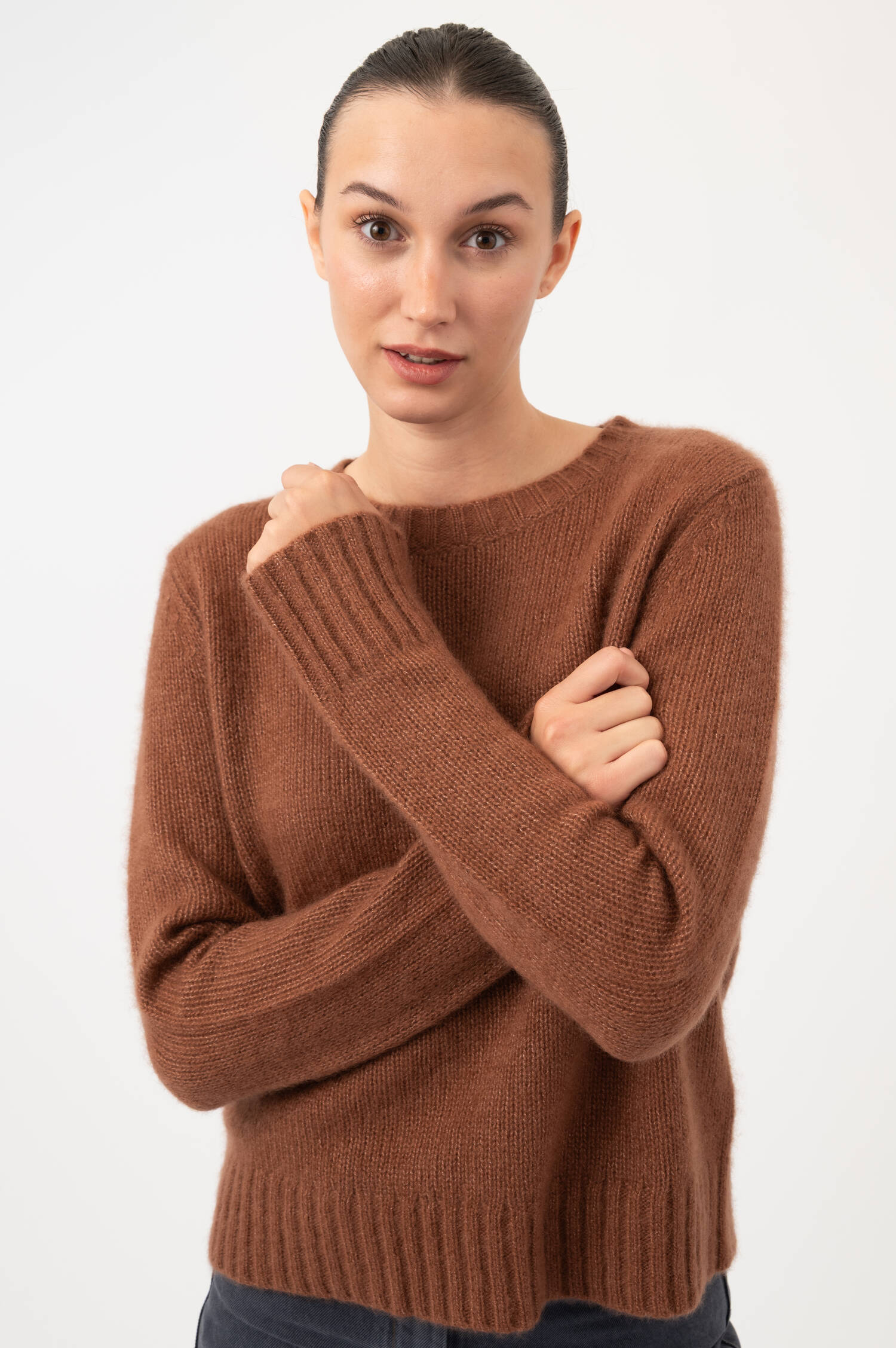 Cashmere-Seiden-Pullover MARIS in Rostbraun Cashmere-Seiden-Pullover MARIS in Rostbraun